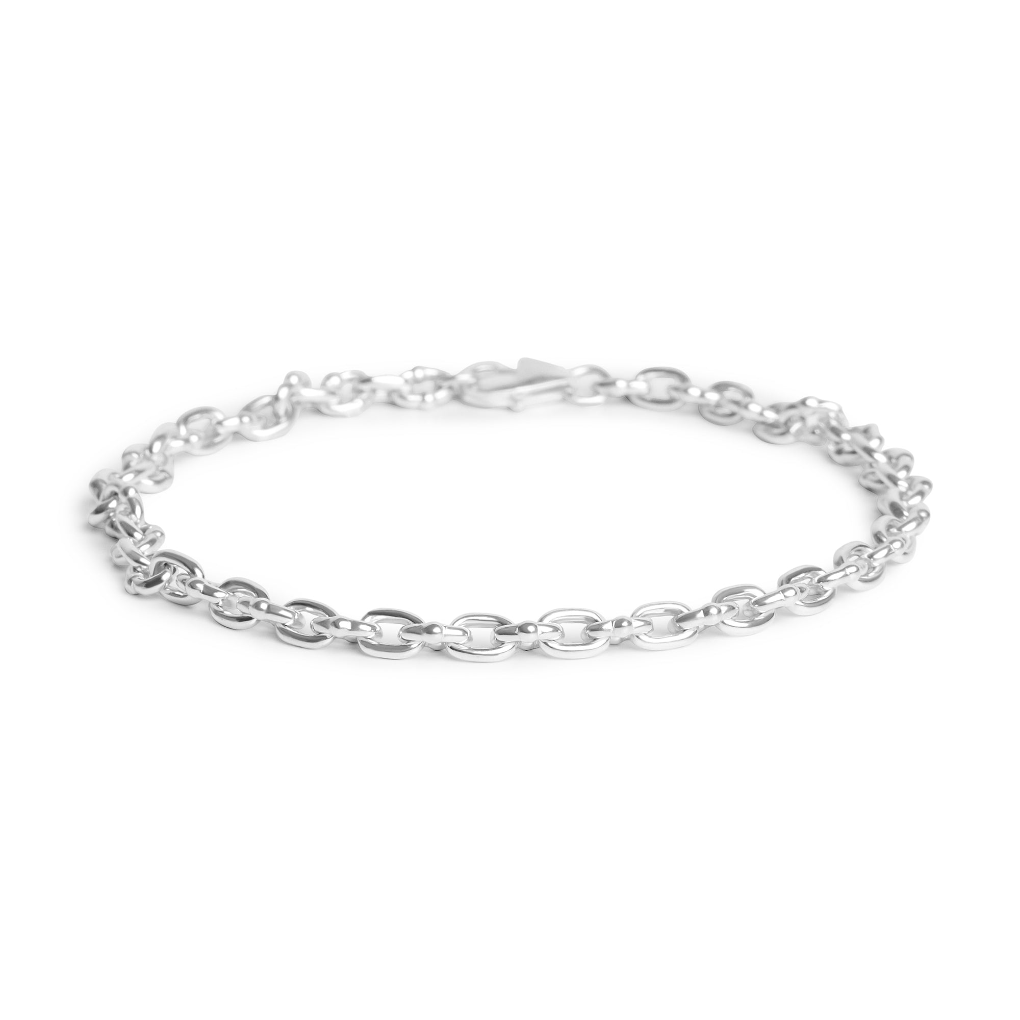 Thin Silver Umlaut Link Bracelet