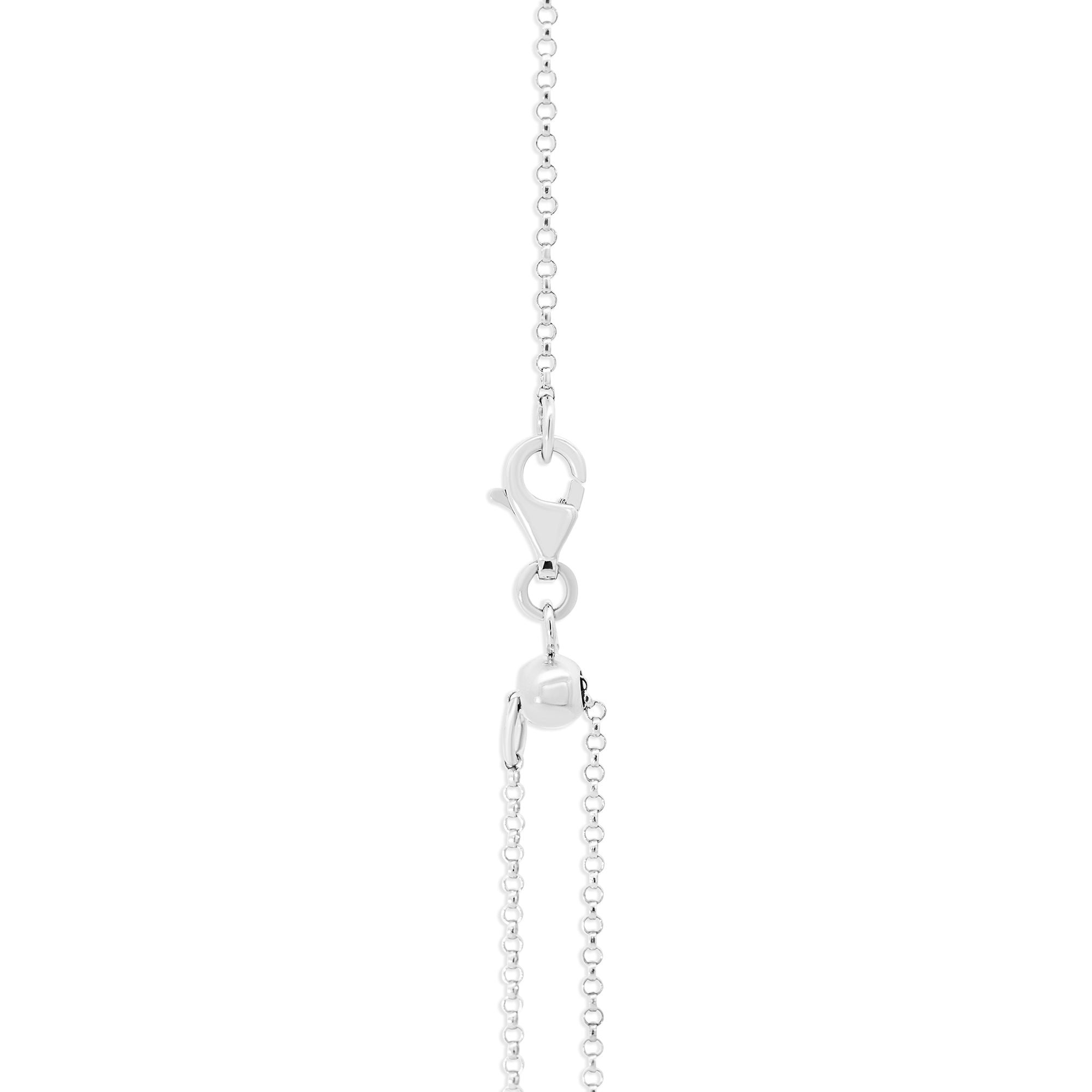 Double Chain Round Diamond Pendant Necklace