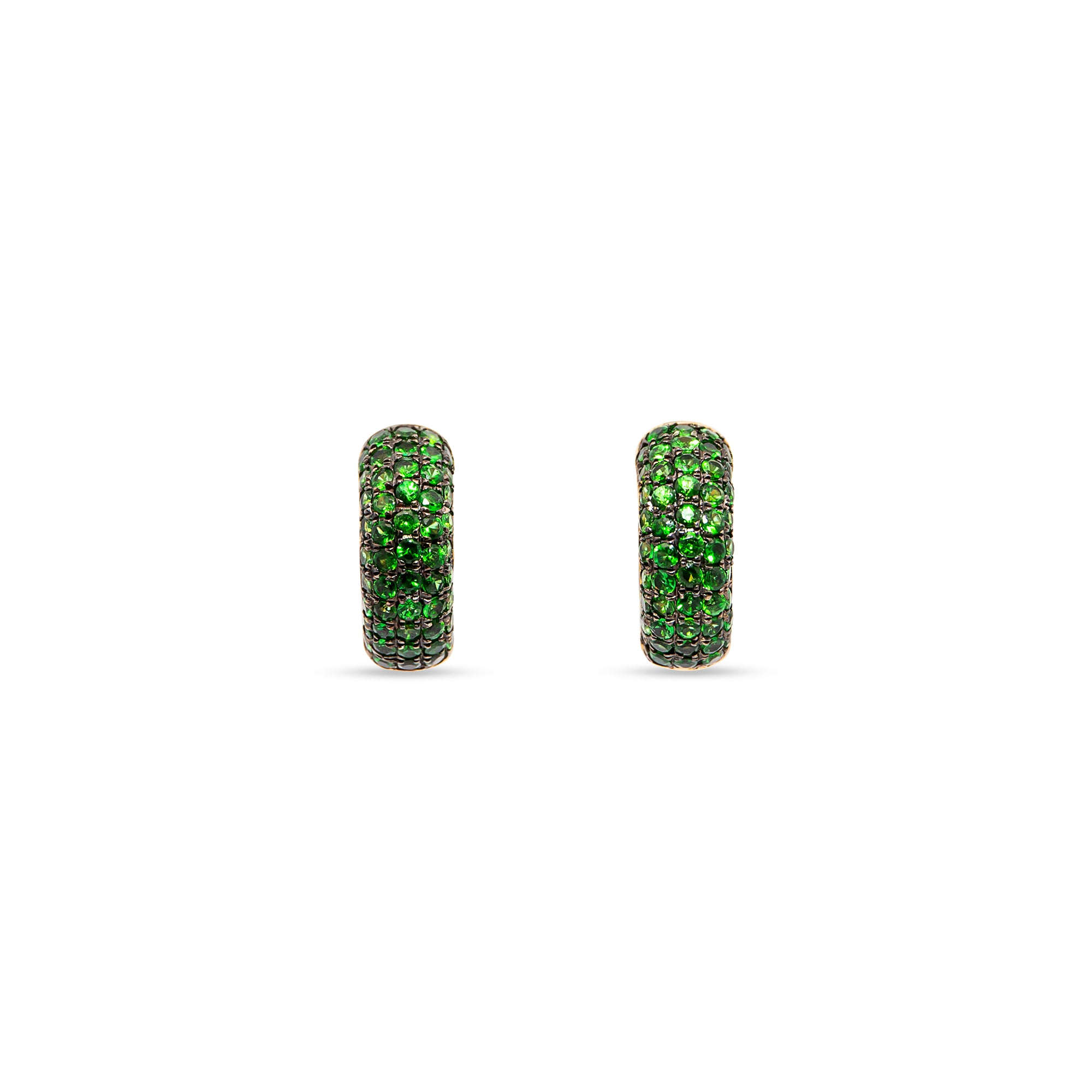 Chunky Emerald Hoop Earrings