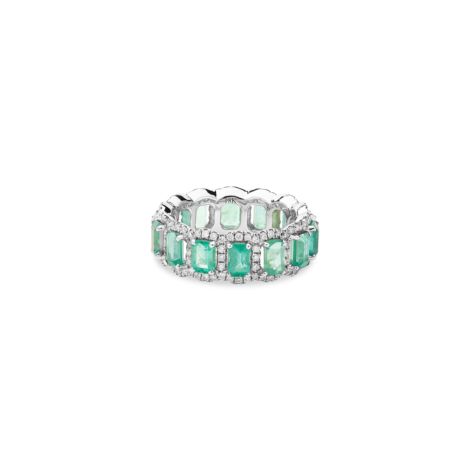Emerald Diamond Frame Ring