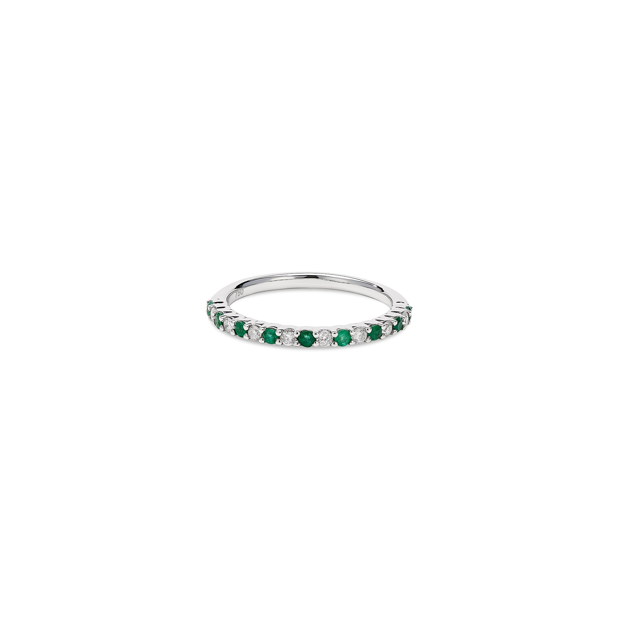 Half Diamond Emerald Eternity Ring