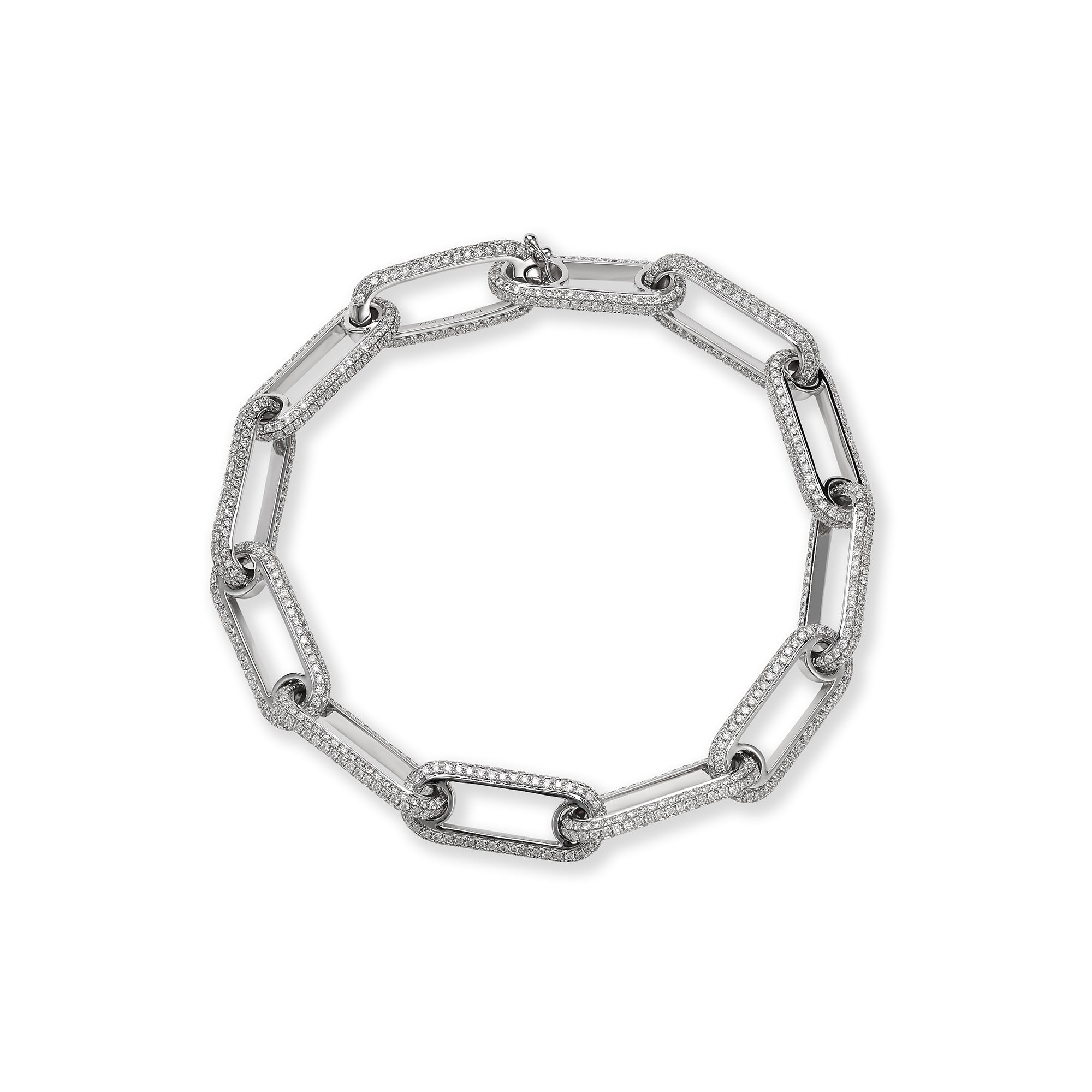 Large Diamond Cable Link Bracelet