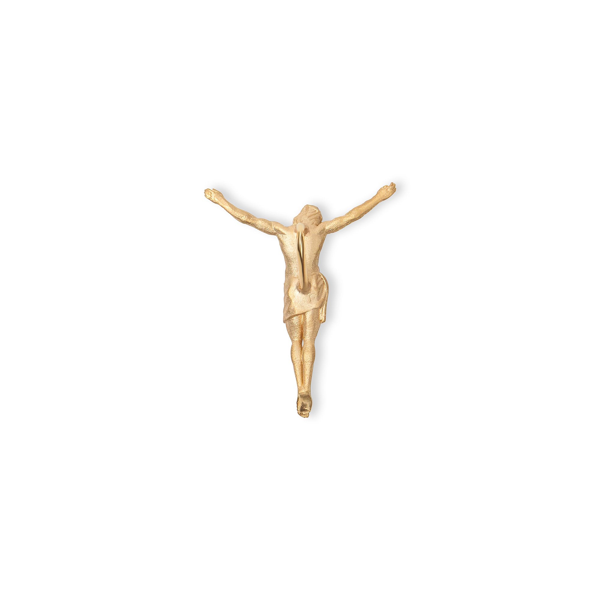 YELLOW GOLD CROSSLESS JESUS PENDANT