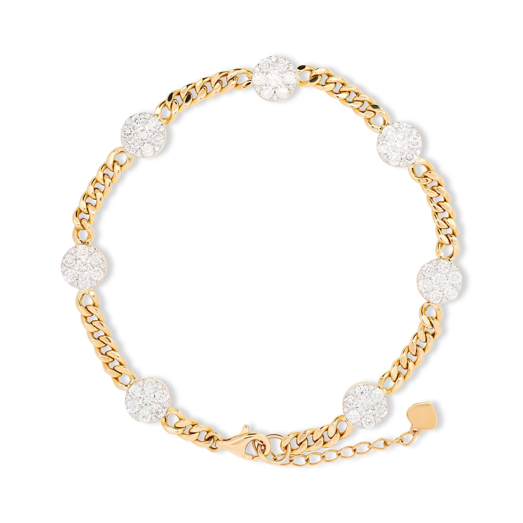 Cuban Diamond Circle Bracelet