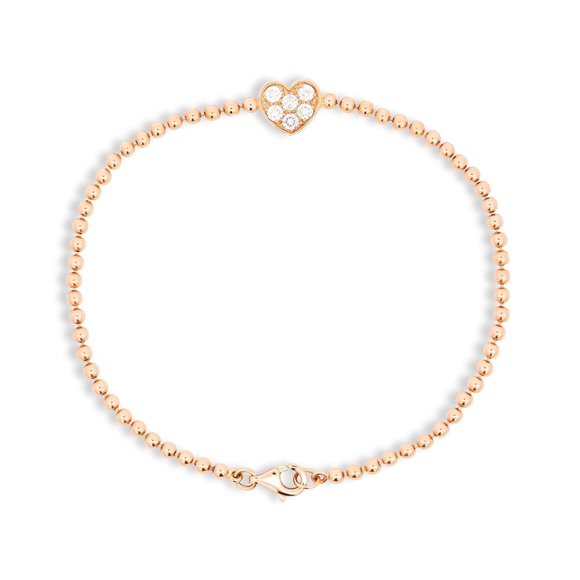 Diamond Heart Ball Chain Bracelet