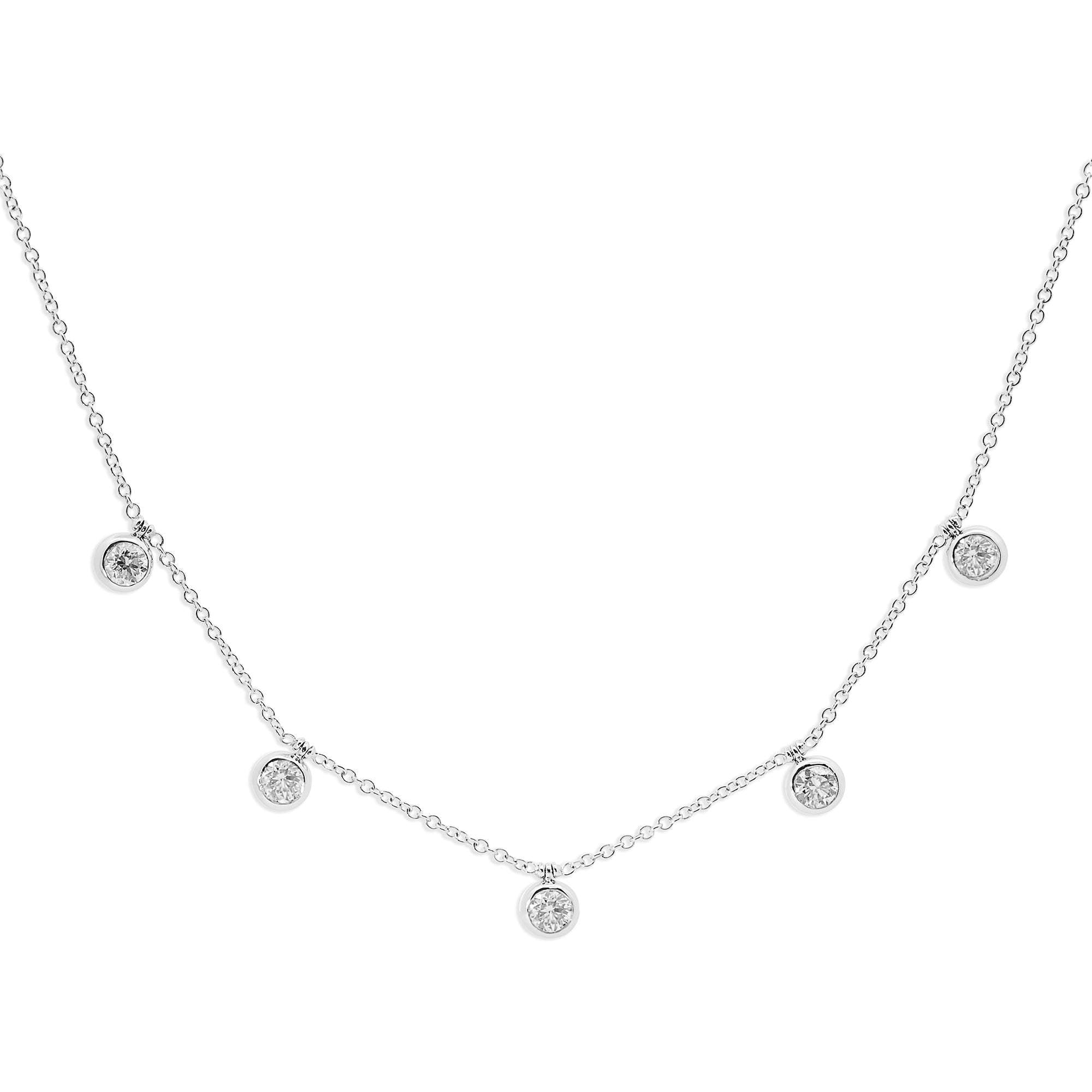 Bezel Set Charm Necklace