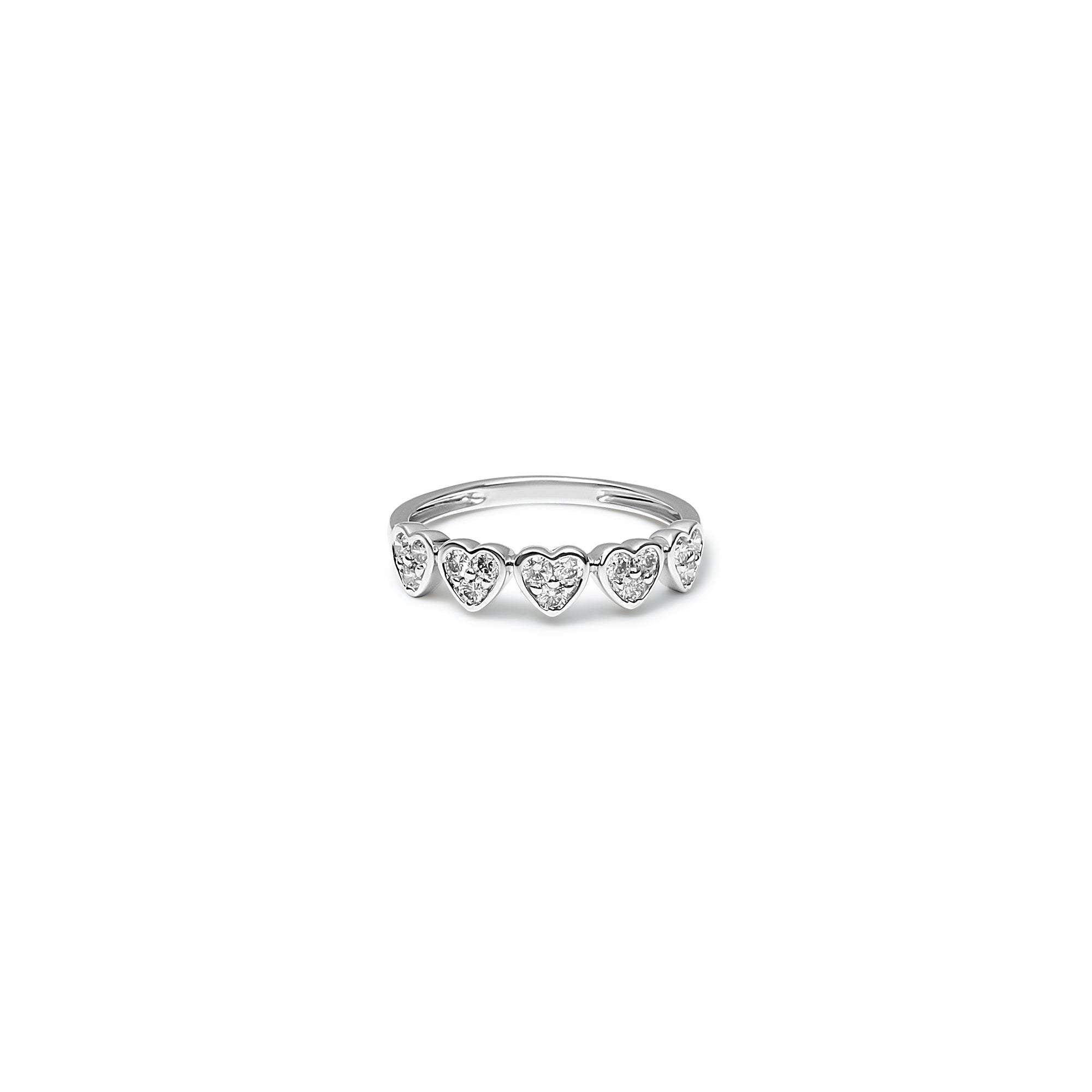 5 Heart Diamond Ring