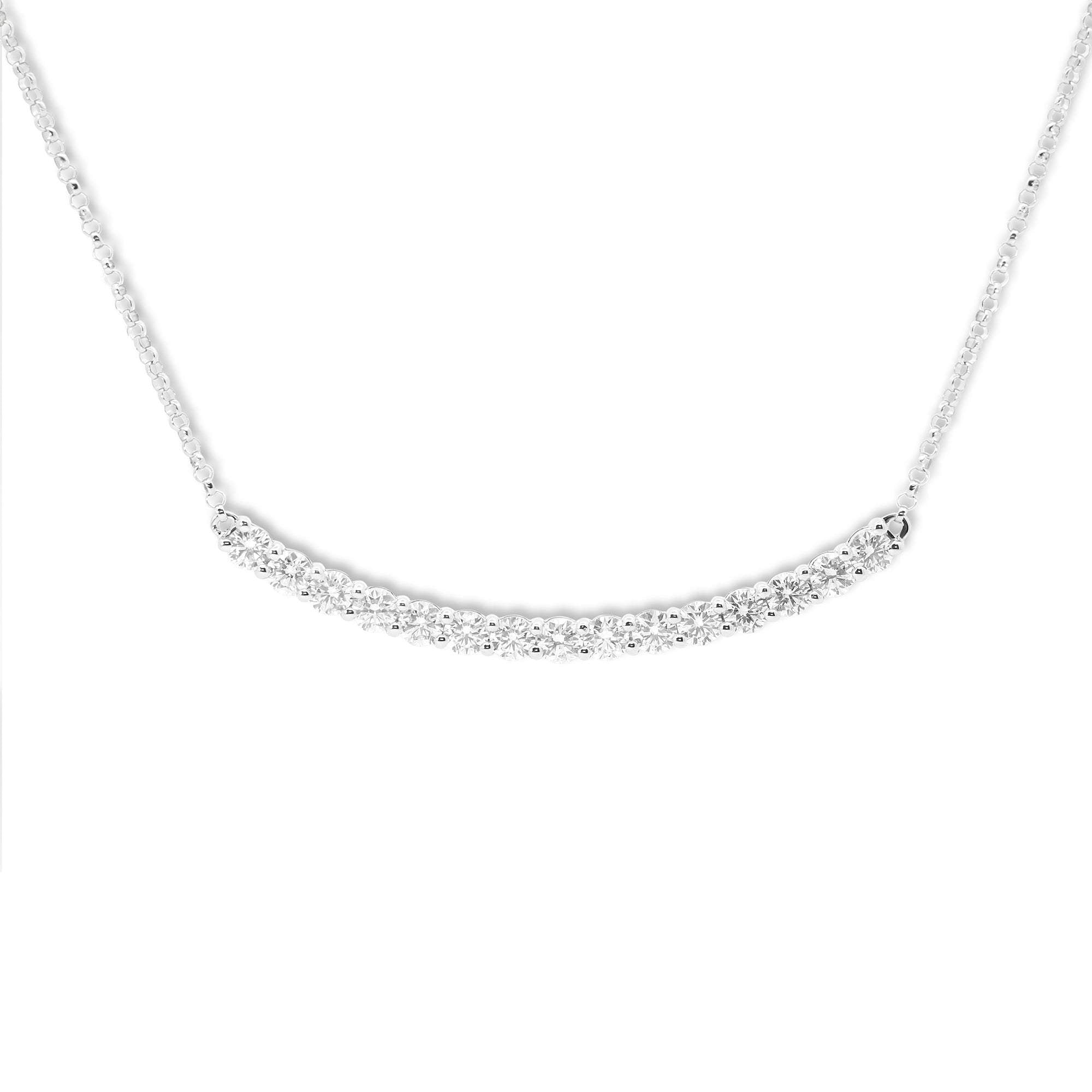 Diamond Curved Bar Necklace