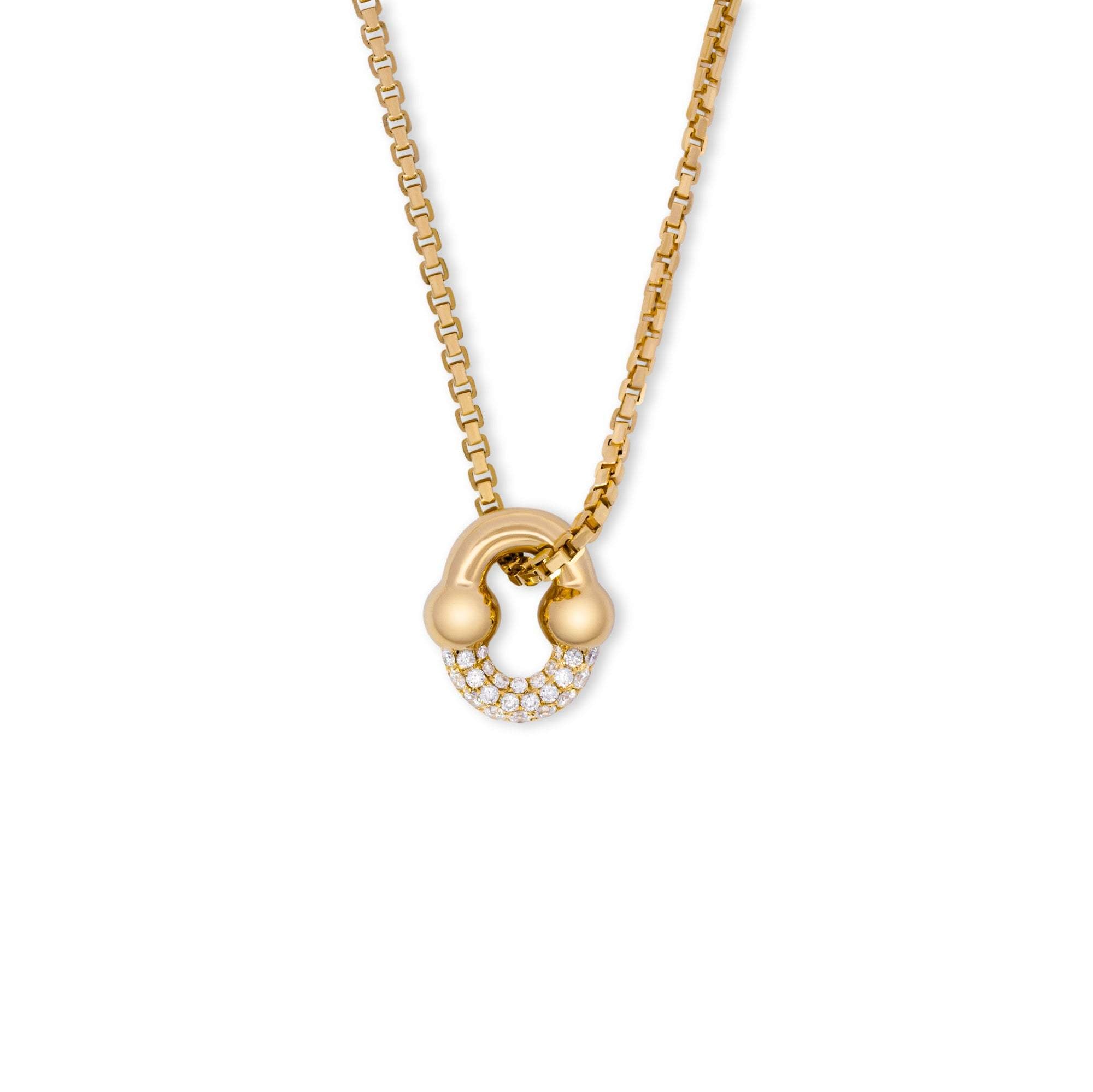 Umlaut Half Diamond Pendant