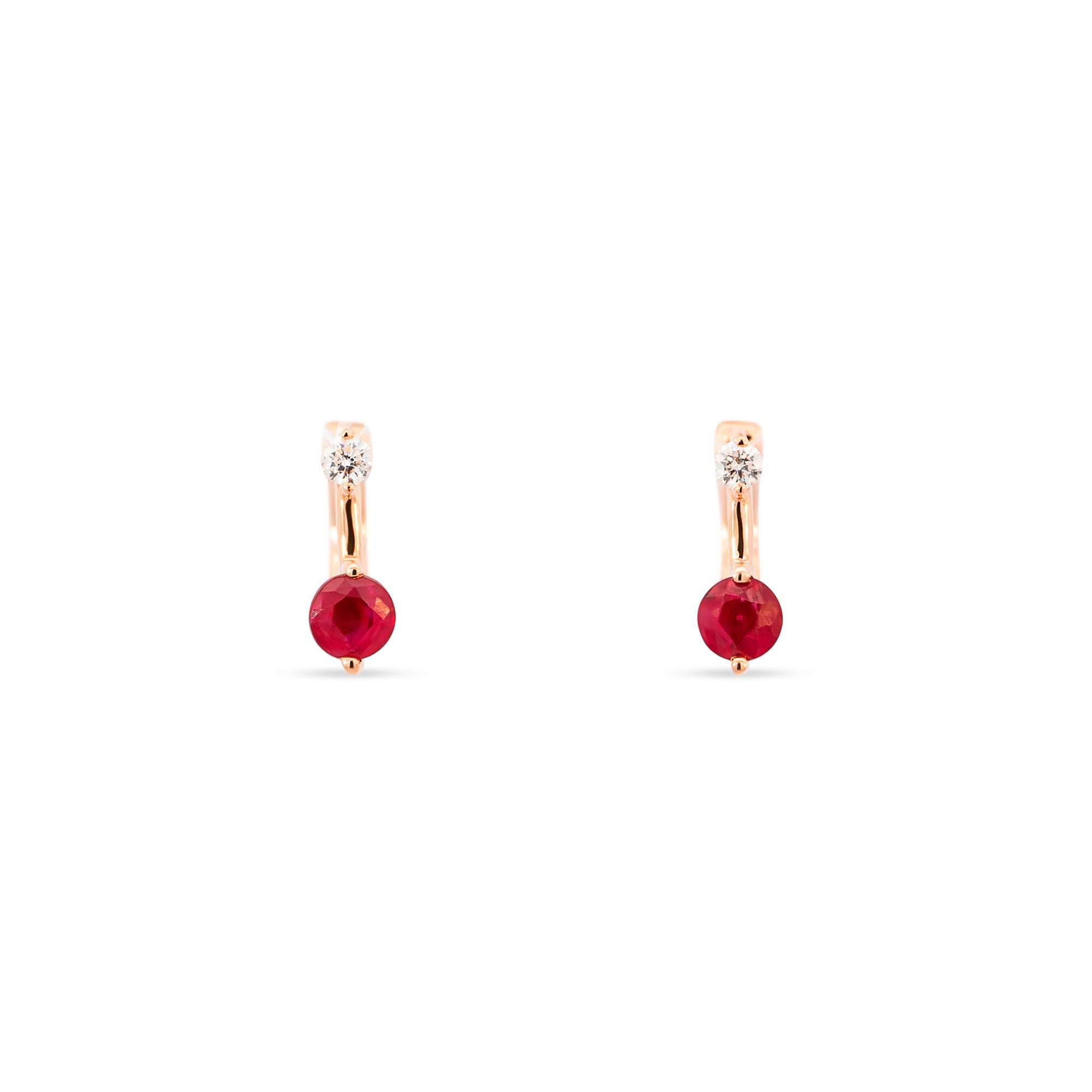 Ruby Huggie Earrings