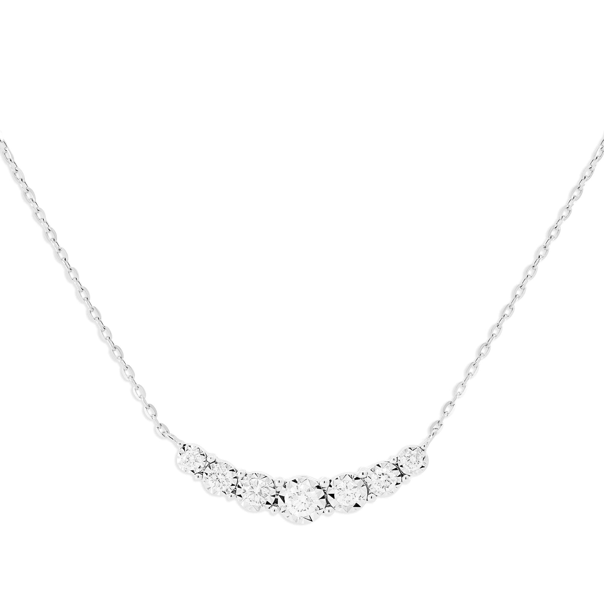 Diamond Curve Pendant Necklace