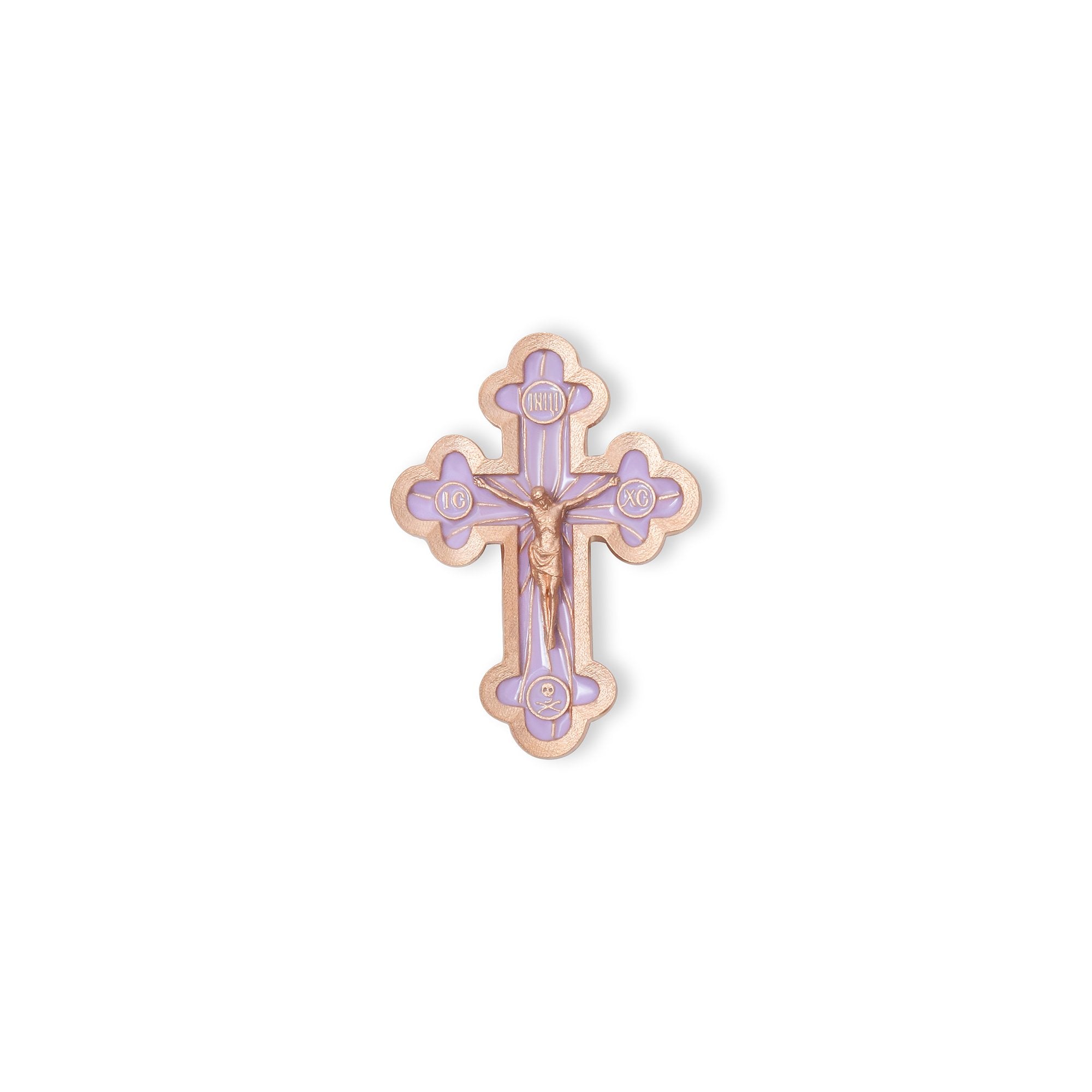 ROSE ENAMEL CROSS PENDANT