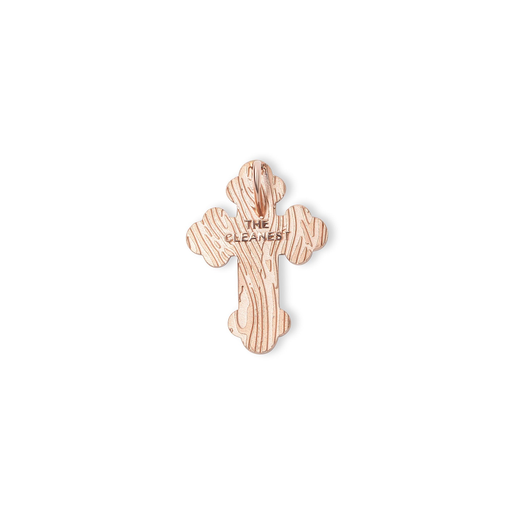 ROSE ENAMEL CROSS PENDANT