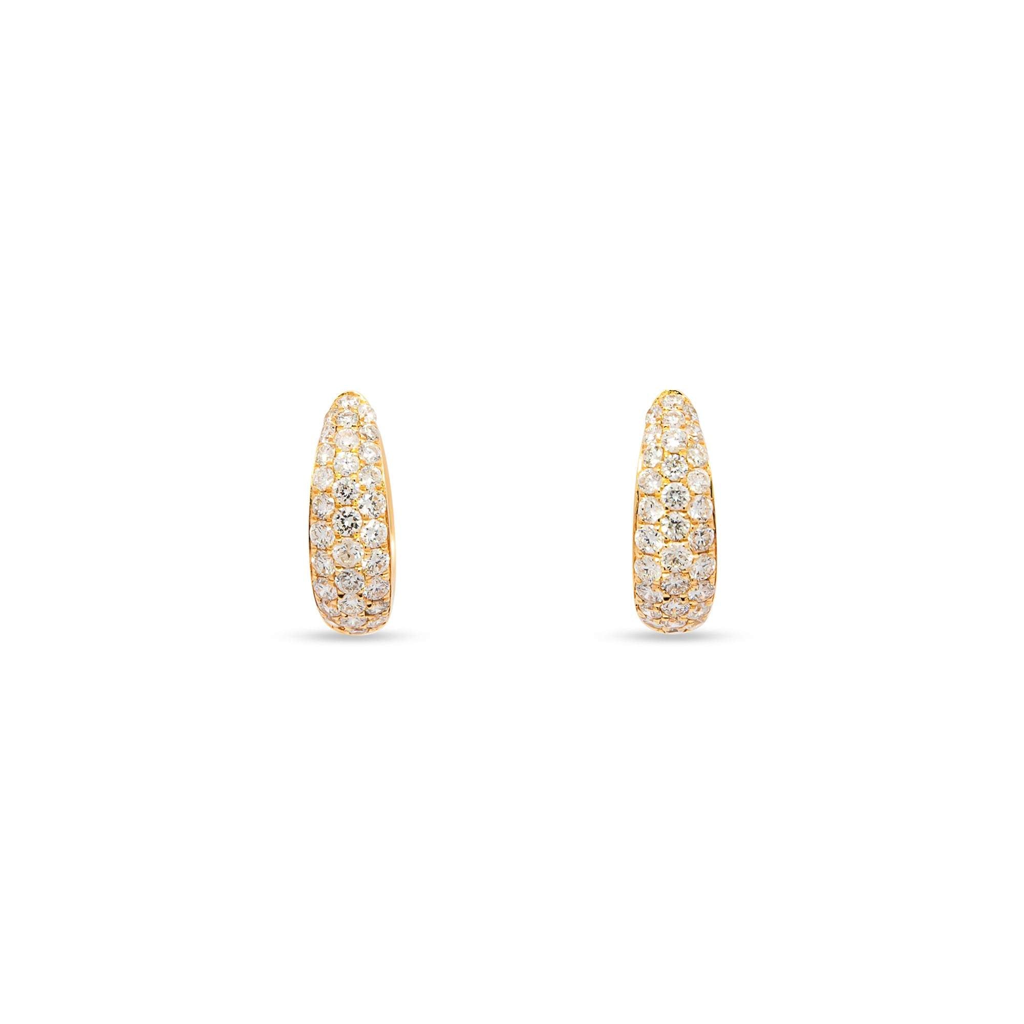 Diamond Tapered Huggie Earrings