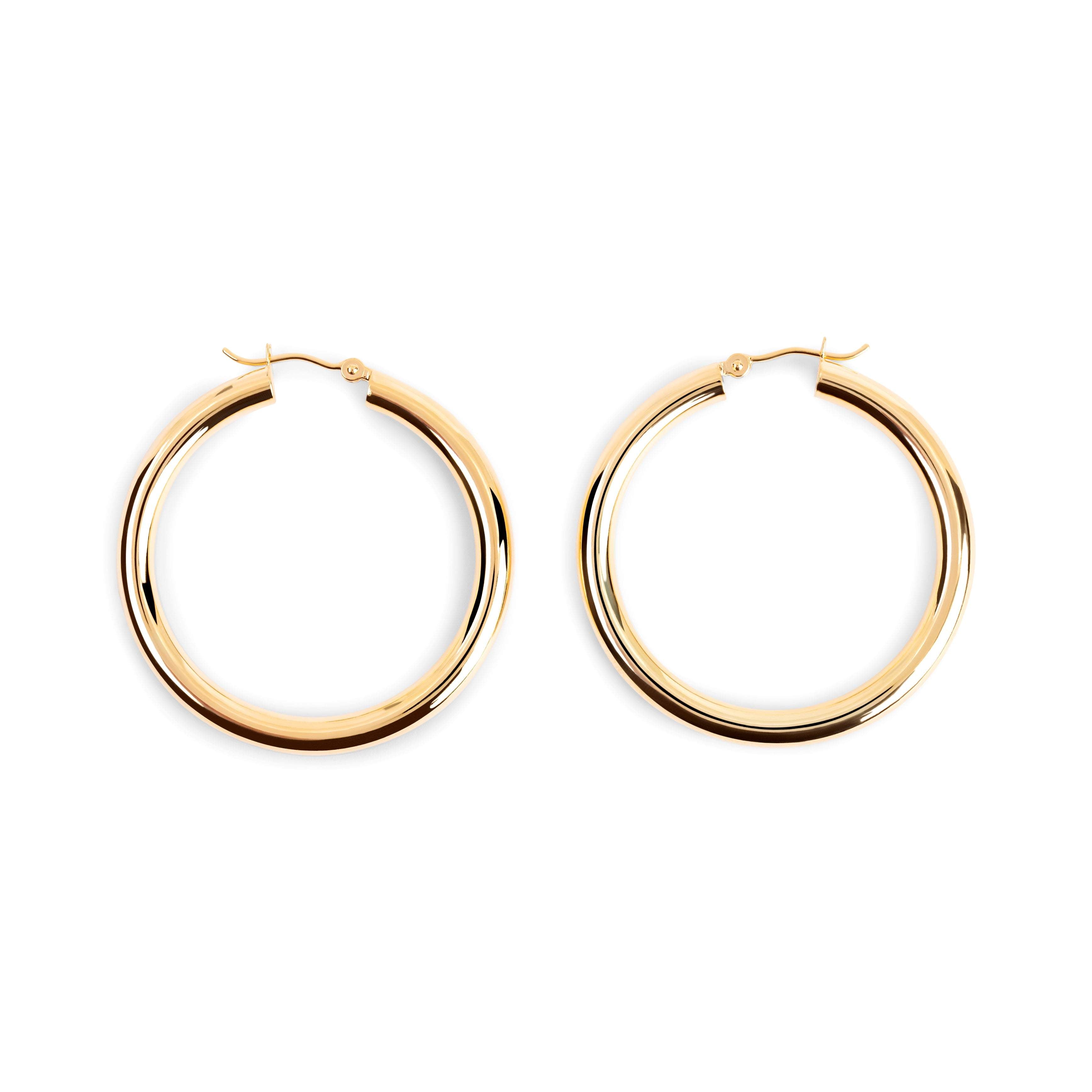 1.5 Inch Gold Hoop Earrings