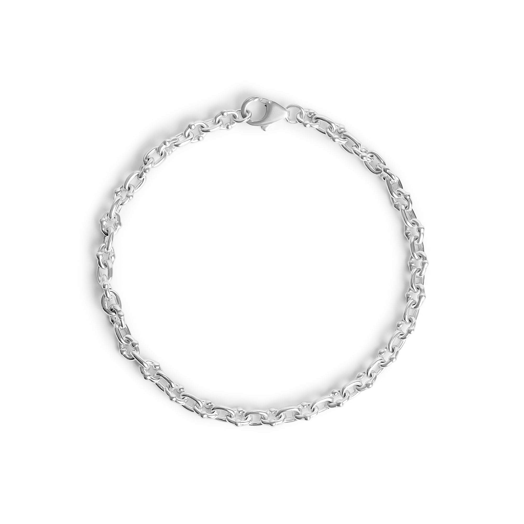 Thin Silver Umlaut Link Bracelet