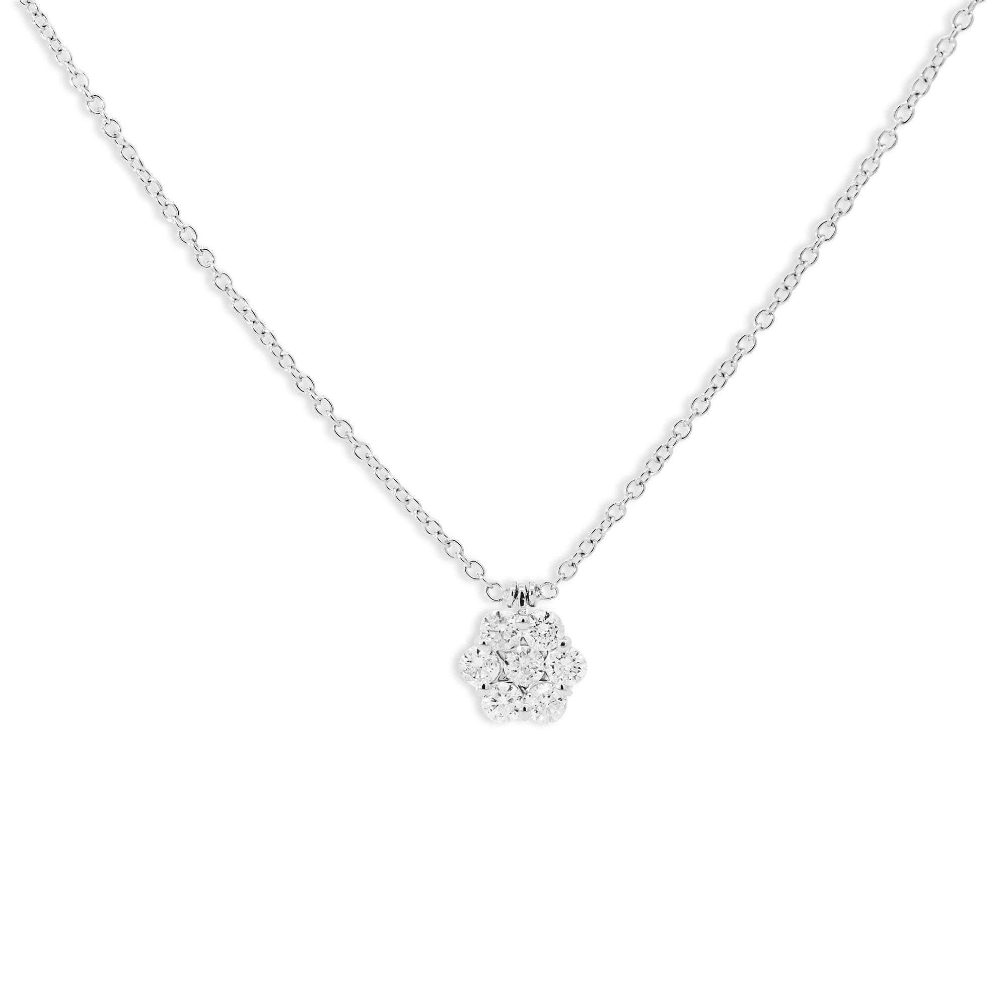 Diamond Flower Pendant Necklace