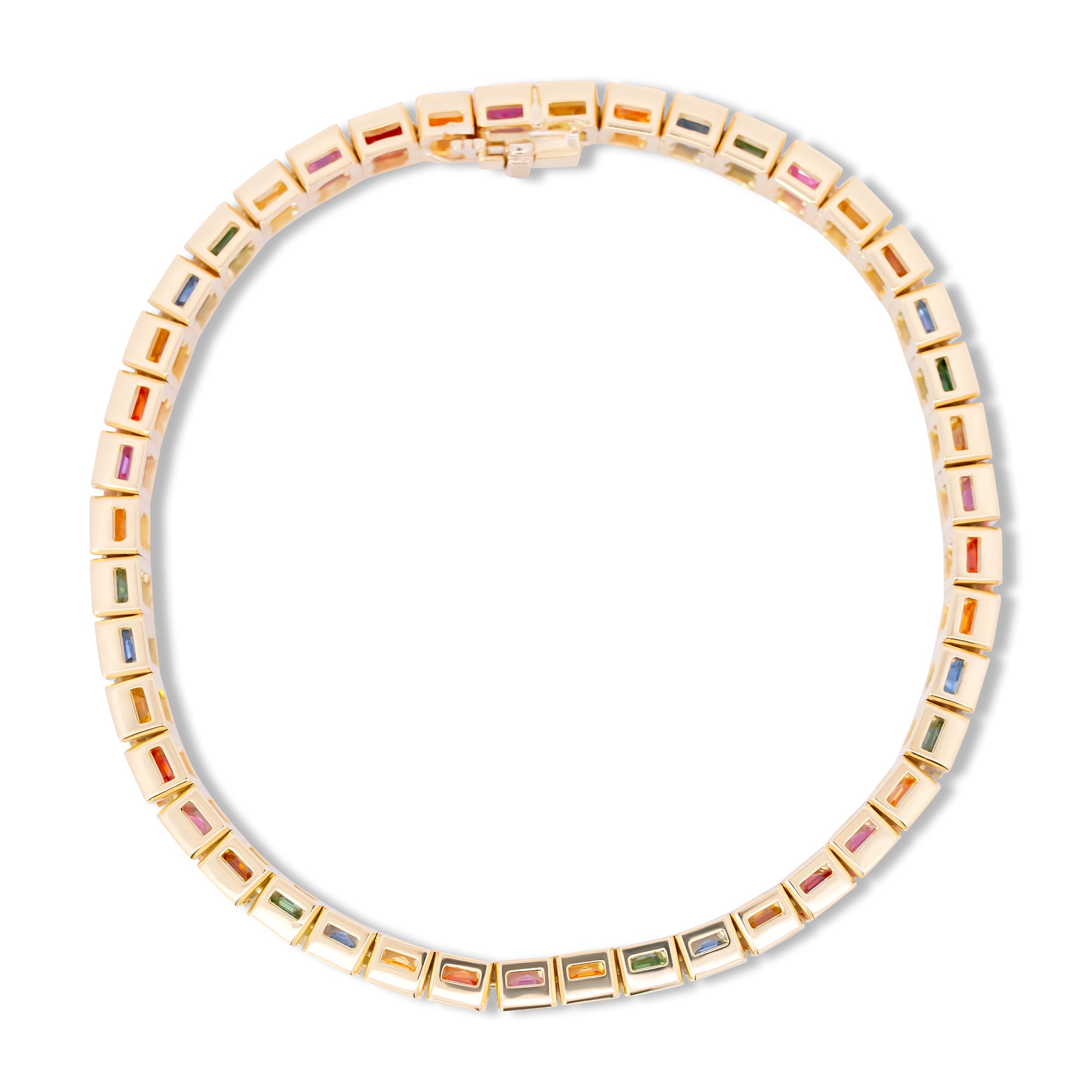 Multicolor Sapphire Bezel Set Bracelet