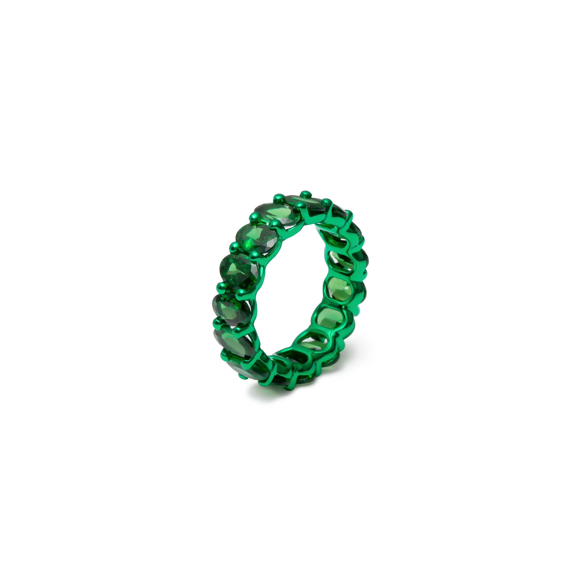 Green Garnet Oval Cut Ring