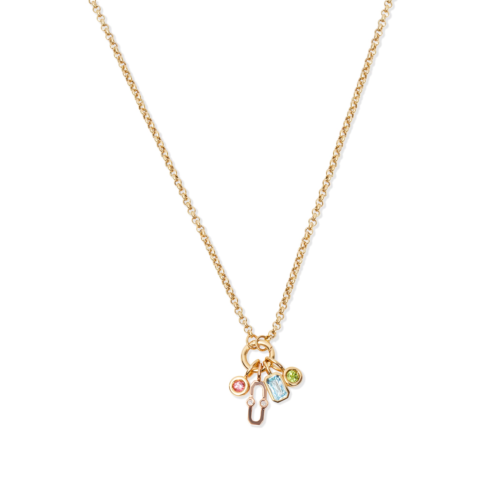 3 Stone Gold Pendant Necklace