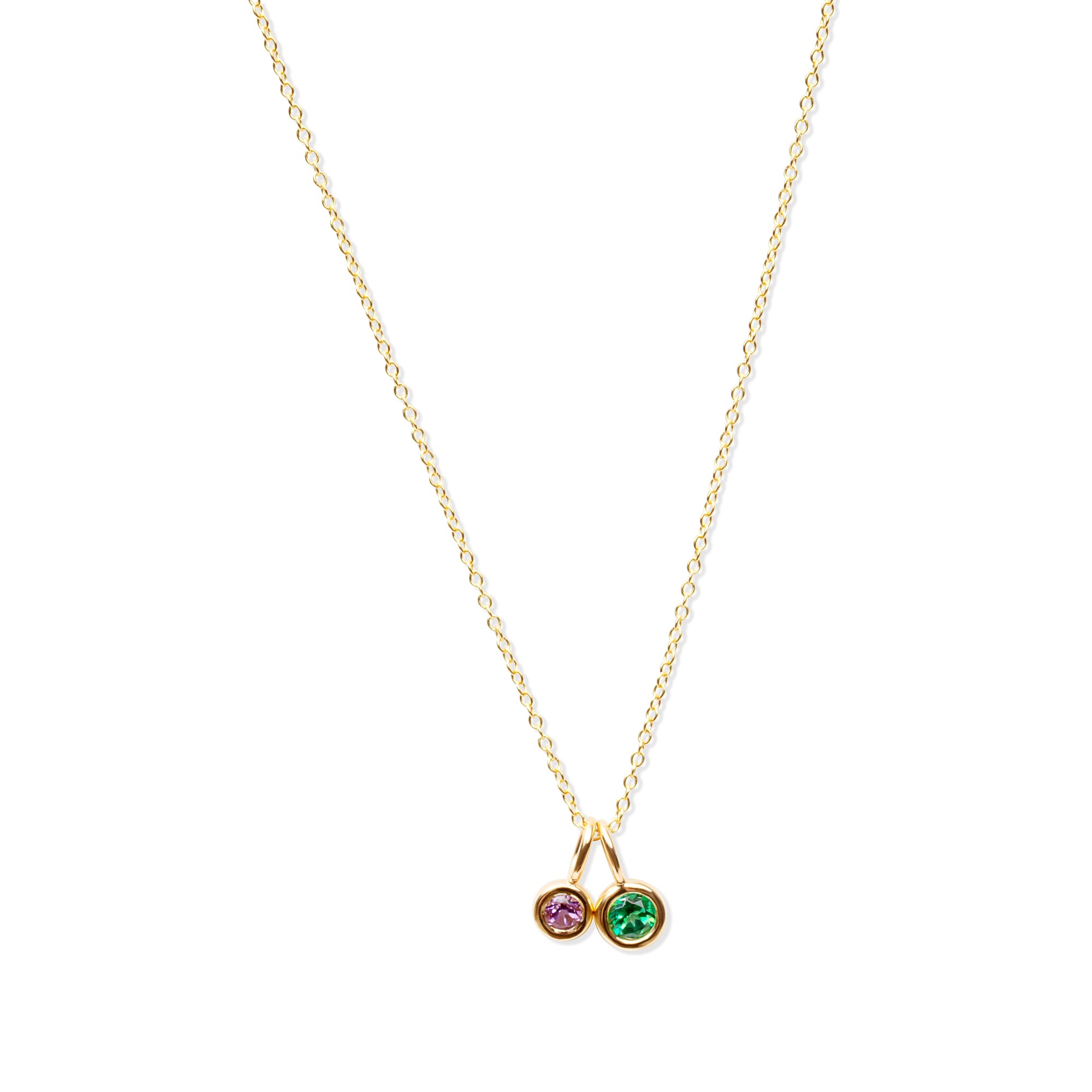 Multicolor 2 Stone Necklace