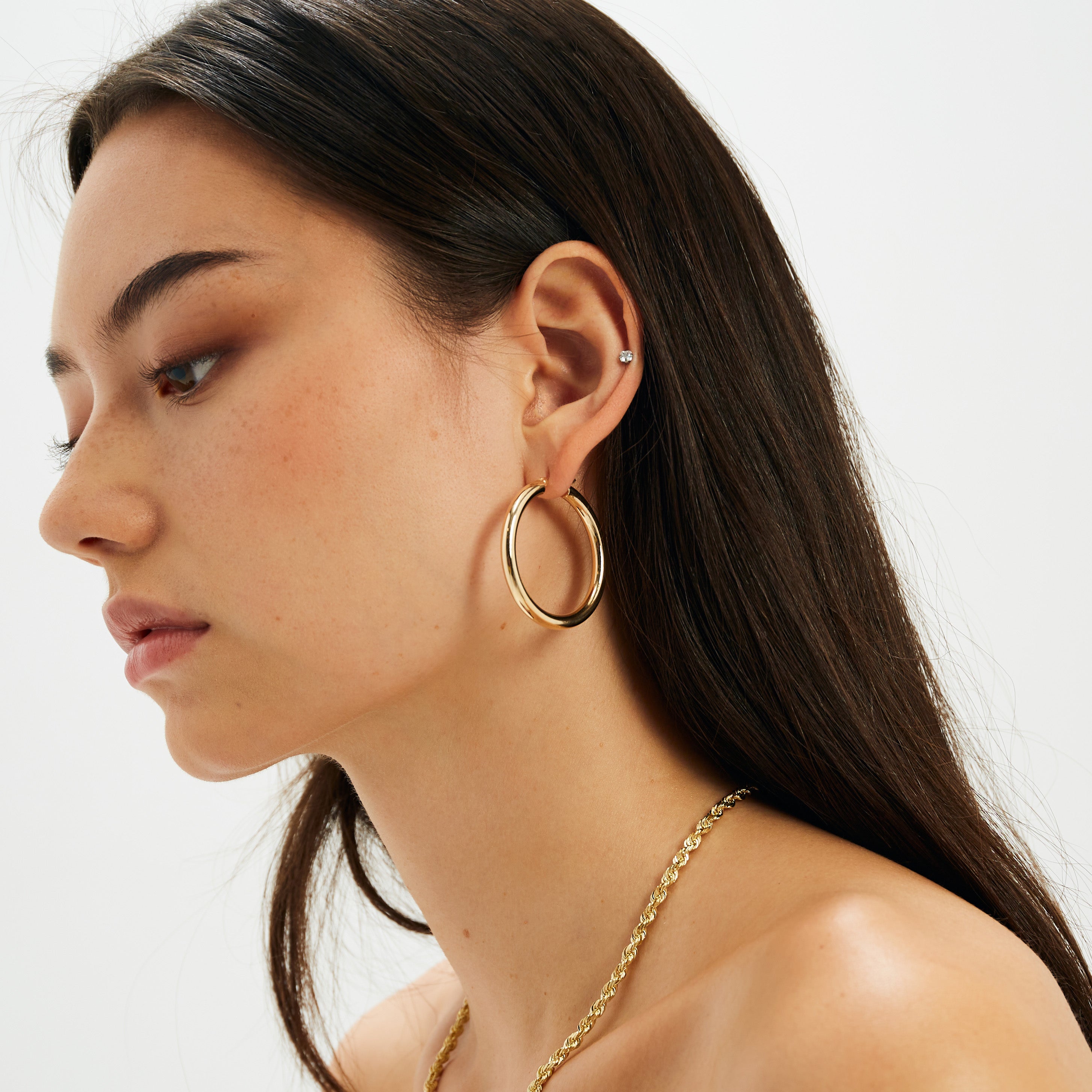 1.5 Inch Gold Hoop Earrings
