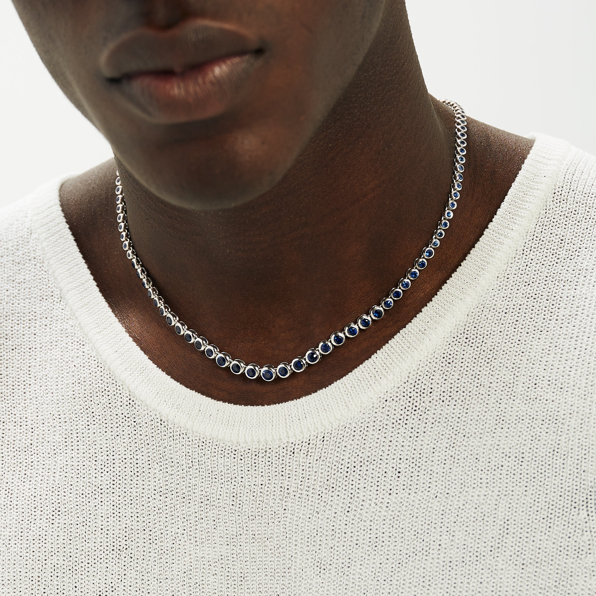 Sapphire Colored Stone Necklace