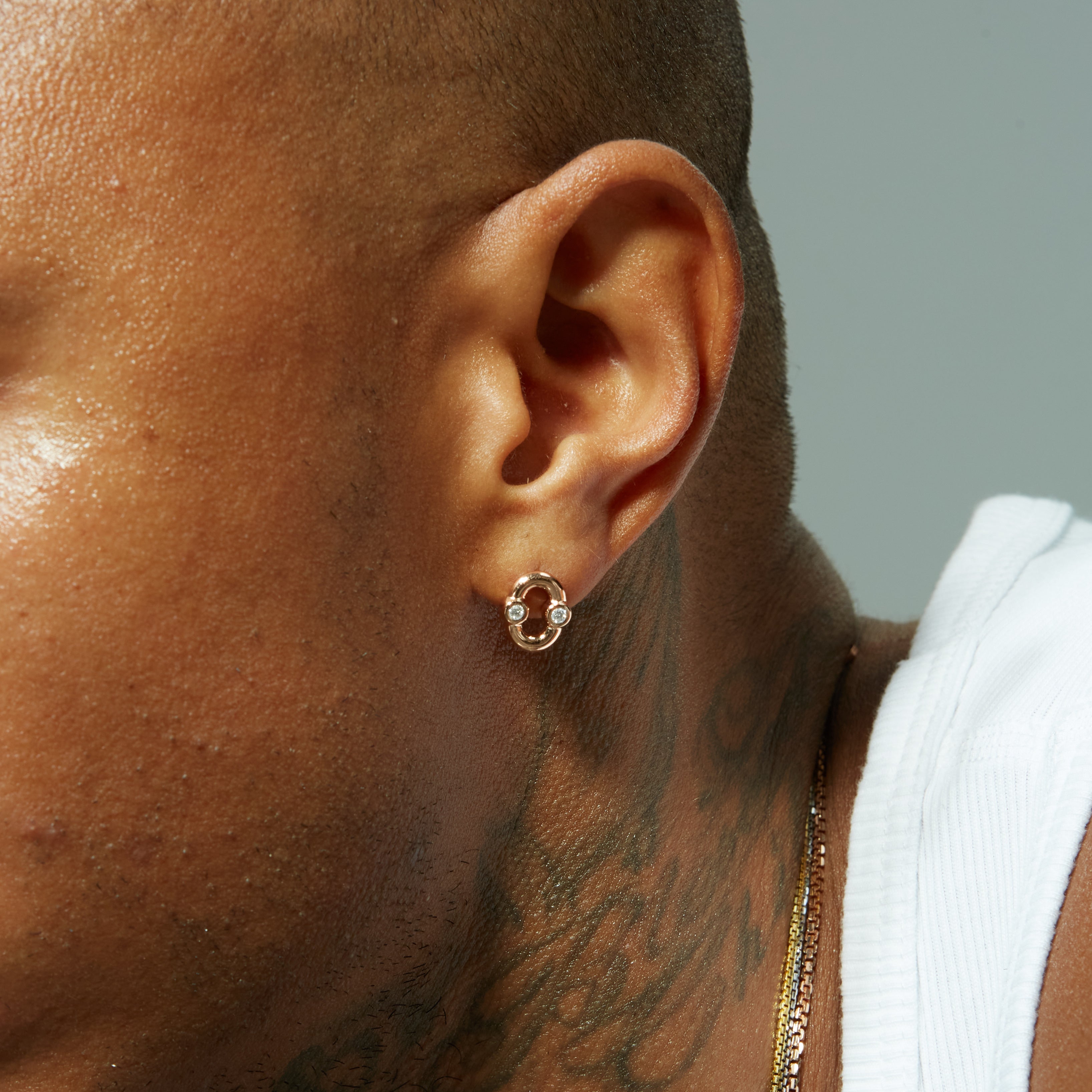 Umlaut Diamond Detail Stud Earrings