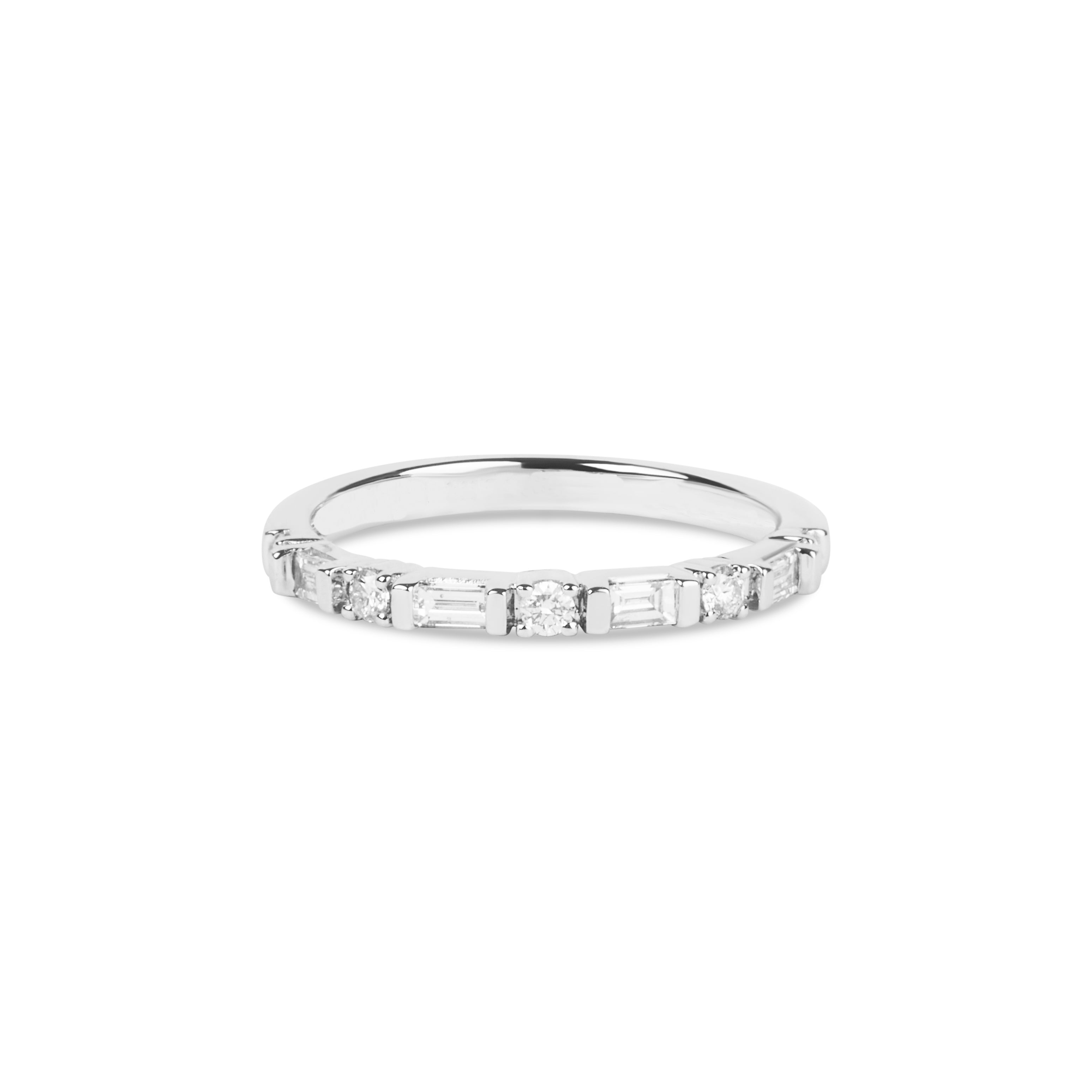 Mixed Shape Half Diamond Eternity Ring