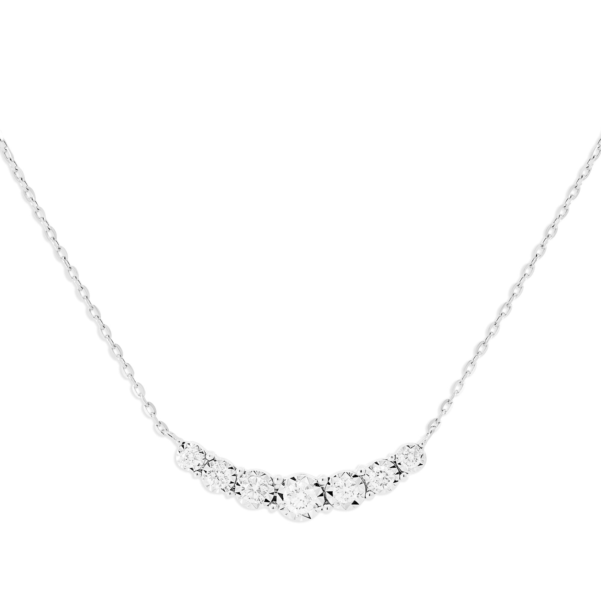 Diamond Curve Pendant Necklace