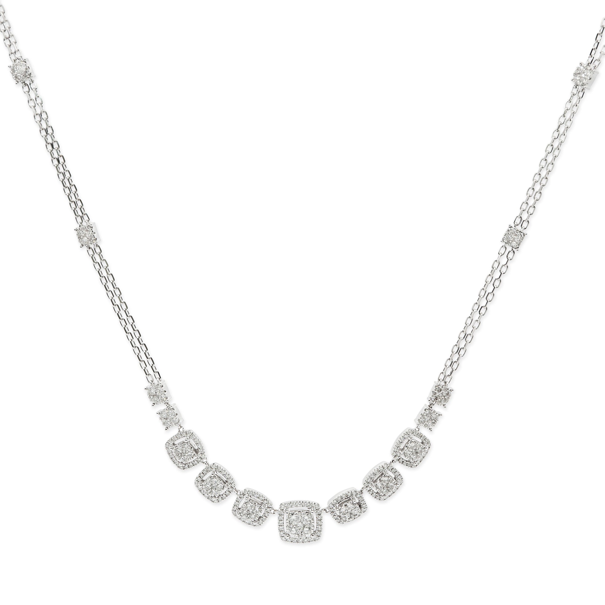 Diamond Cluster Chain Necklace
