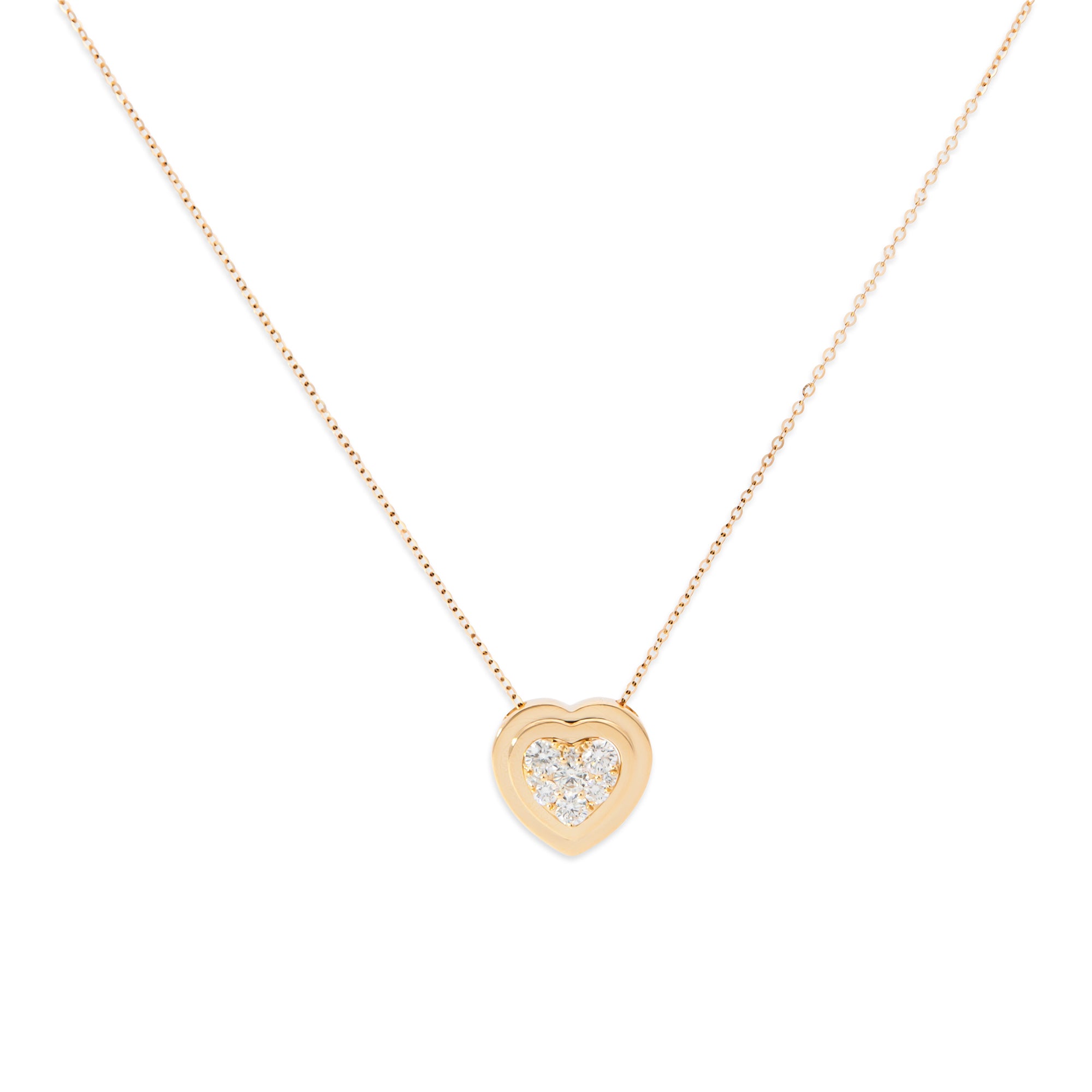 Diamond Heart Cluster Necklace
