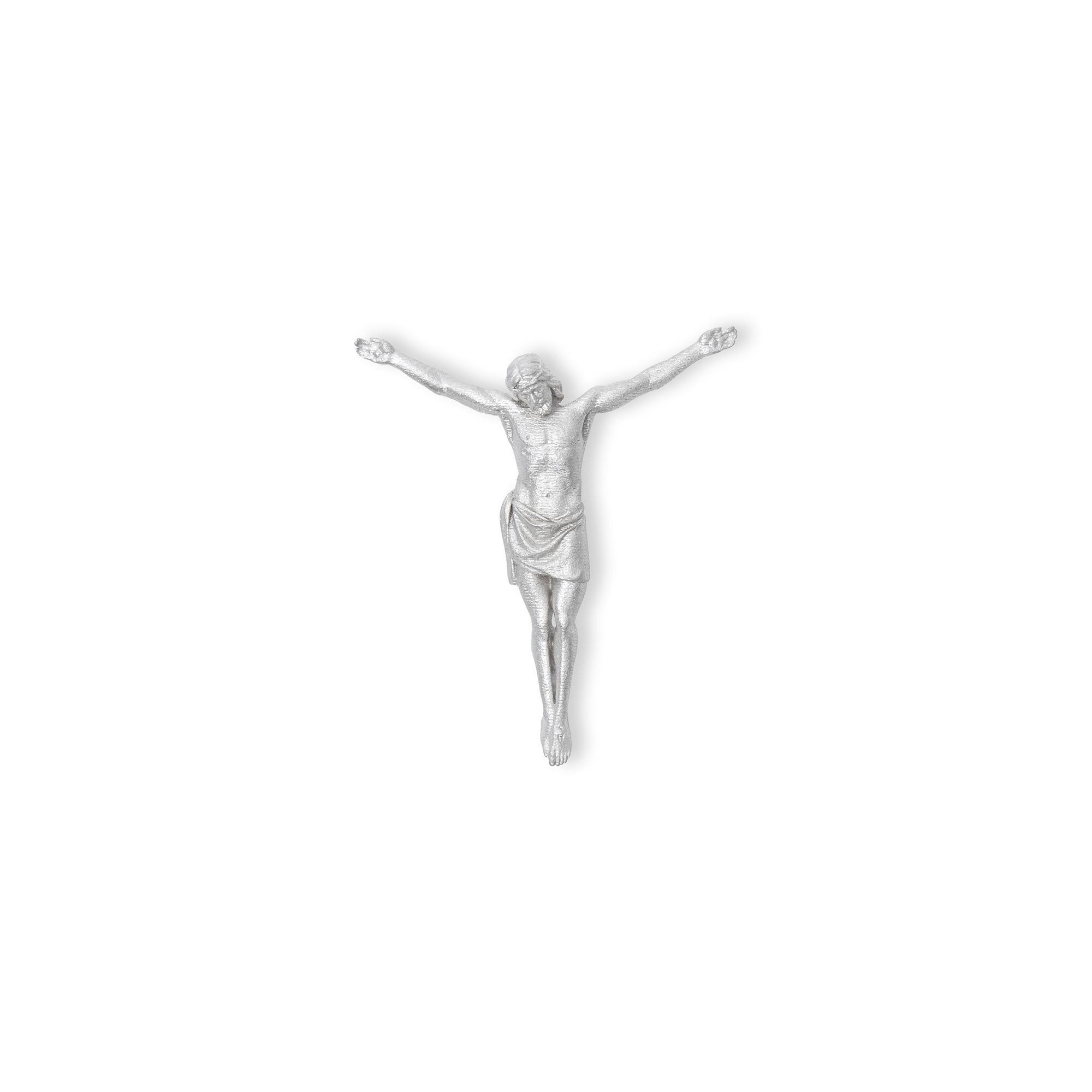 WHITE GOLD CROSSLESS JESUS PENDANT