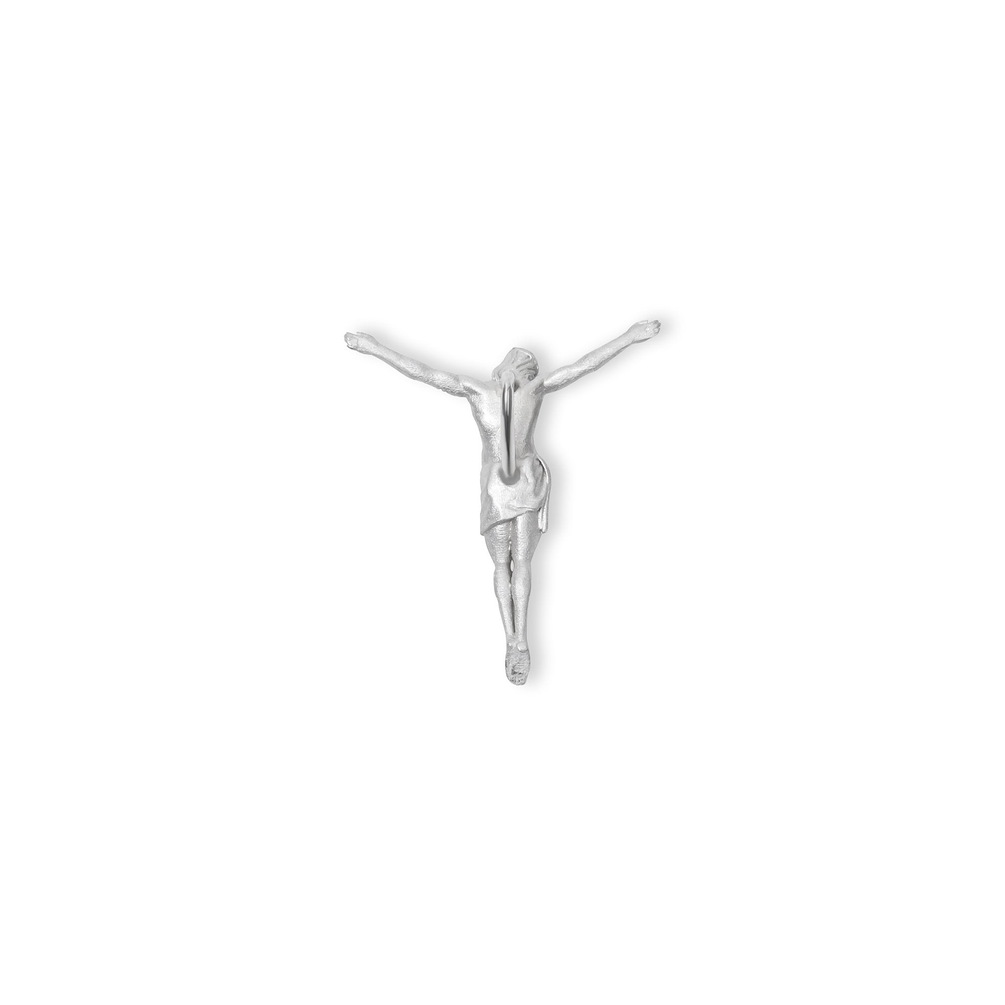 WHITE GOLD CROSSLESS JESUS PENDANT