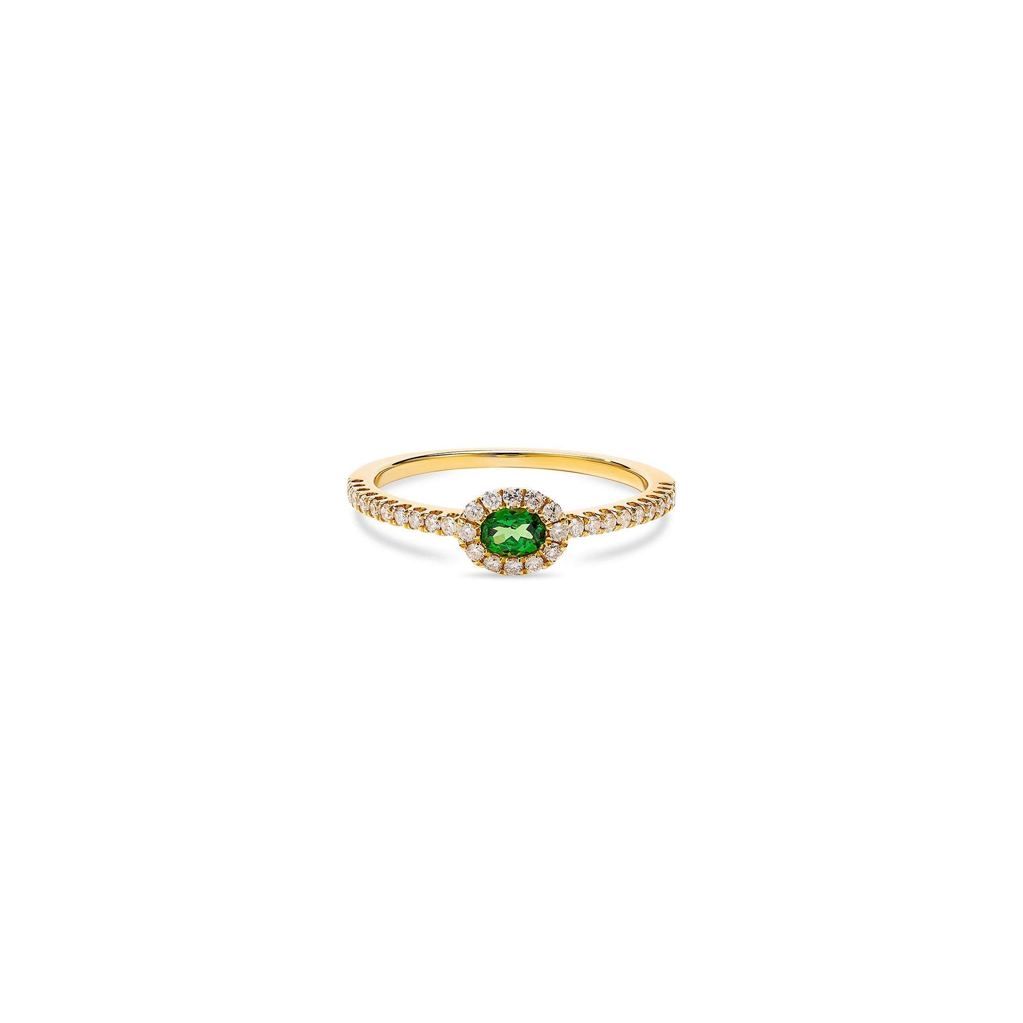 Diamond Framed Emerald Ring