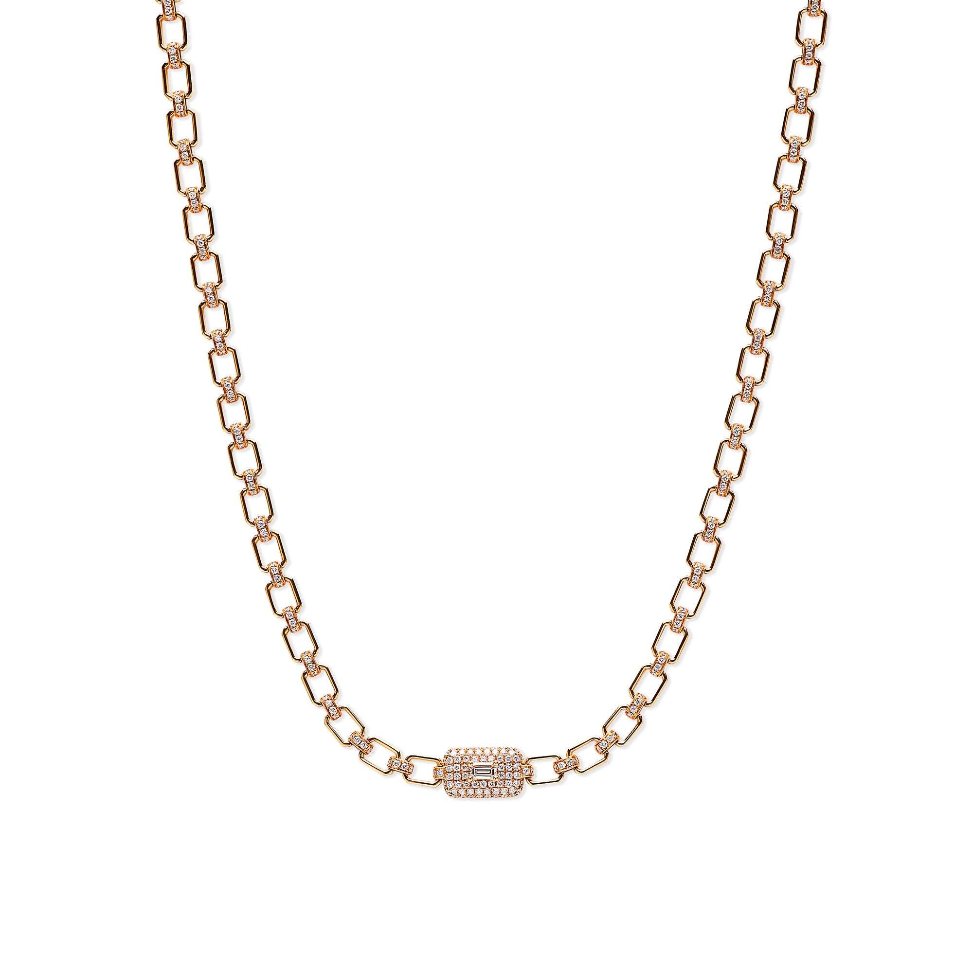 Rose Gold Single Diamond Necklace