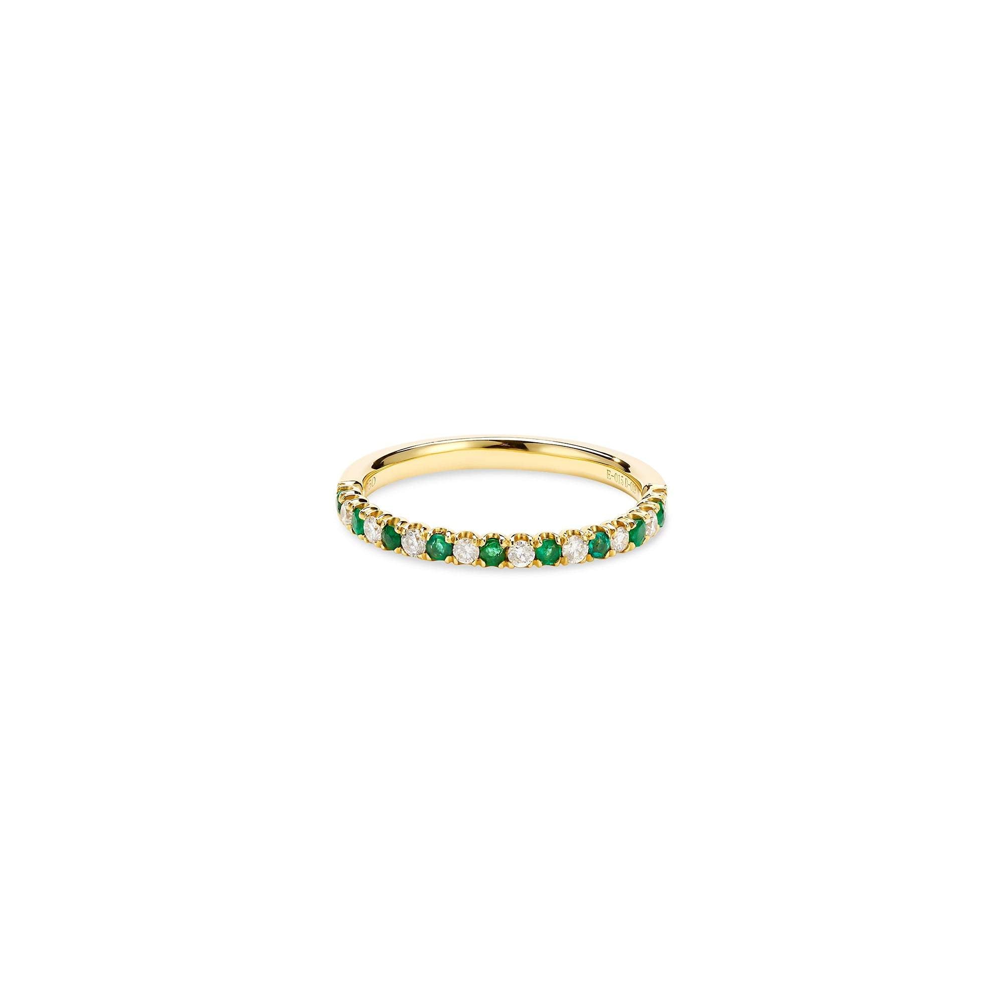 Emerald Diamond Half Eternity Band