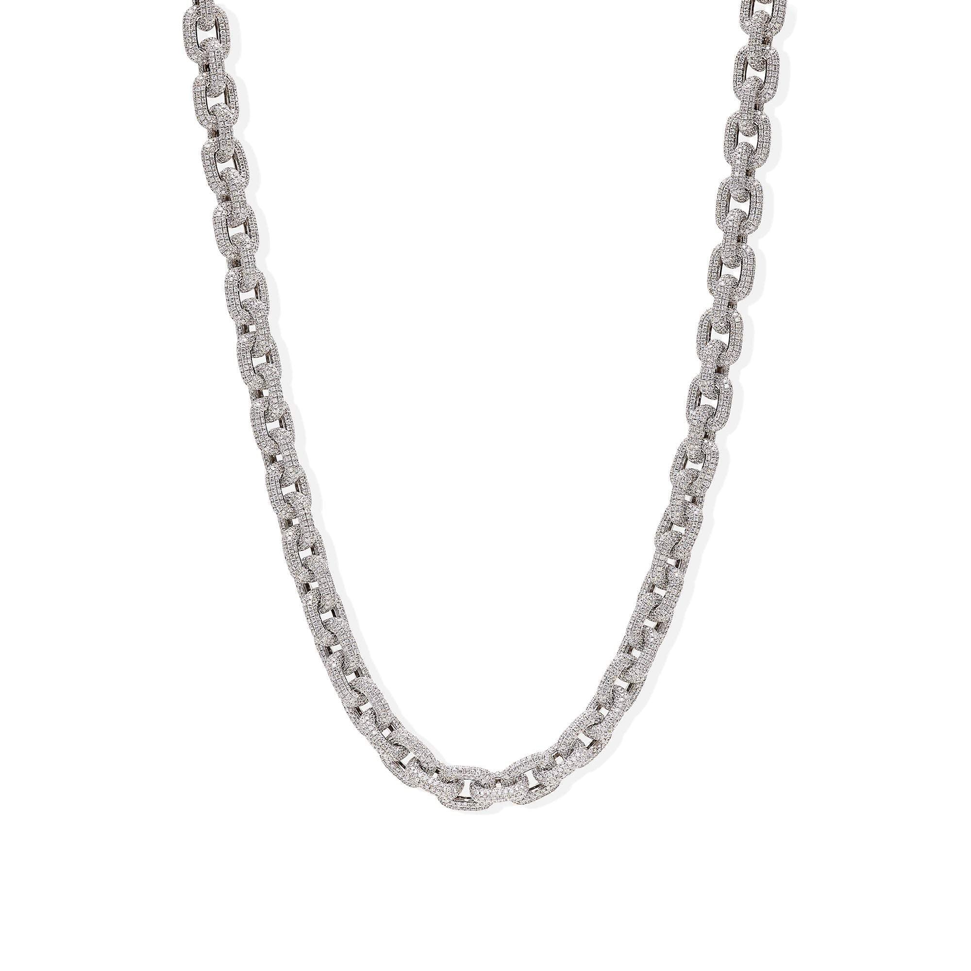 White Gold Diamond Link Necklace