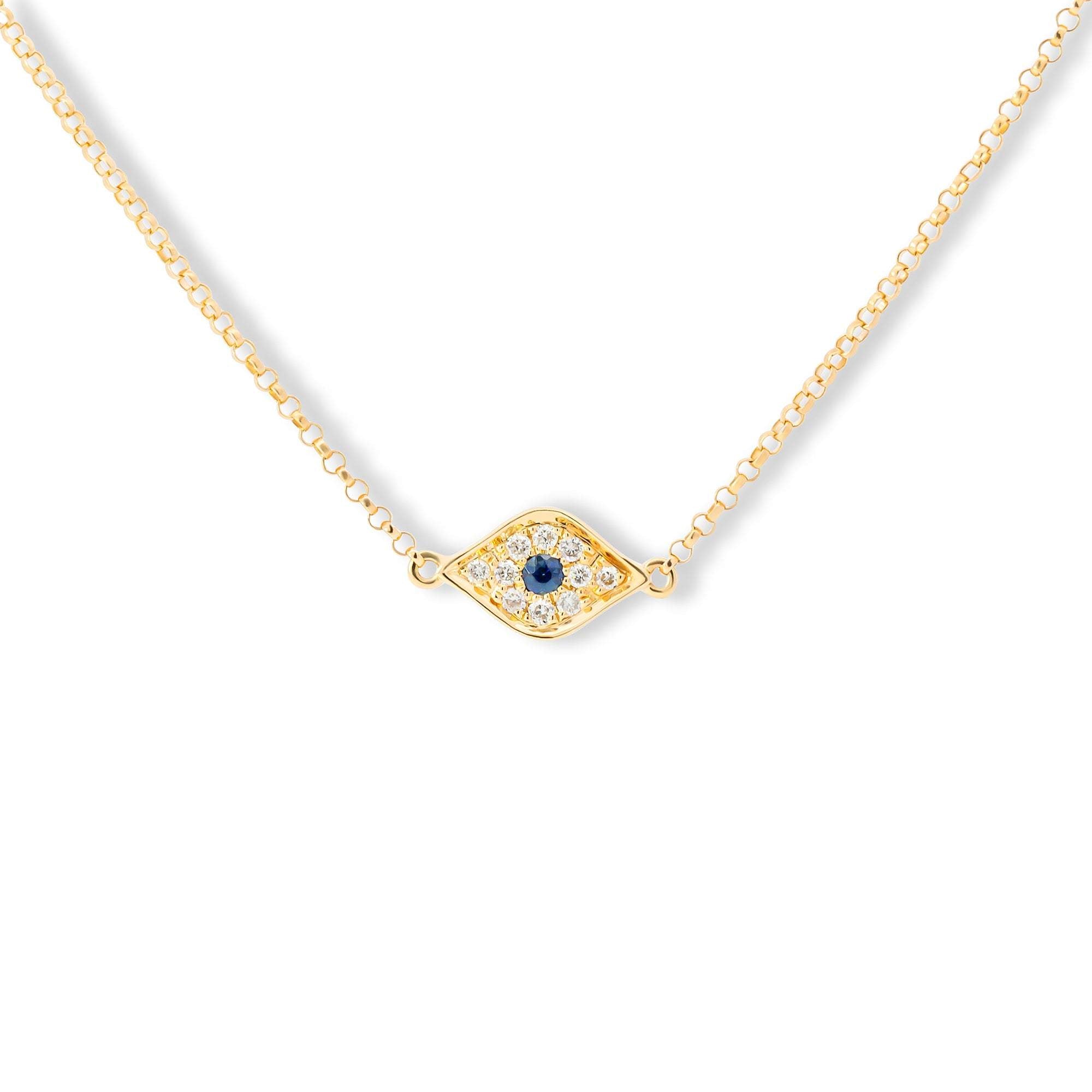 Diamond and Sapphire Eye Necklace