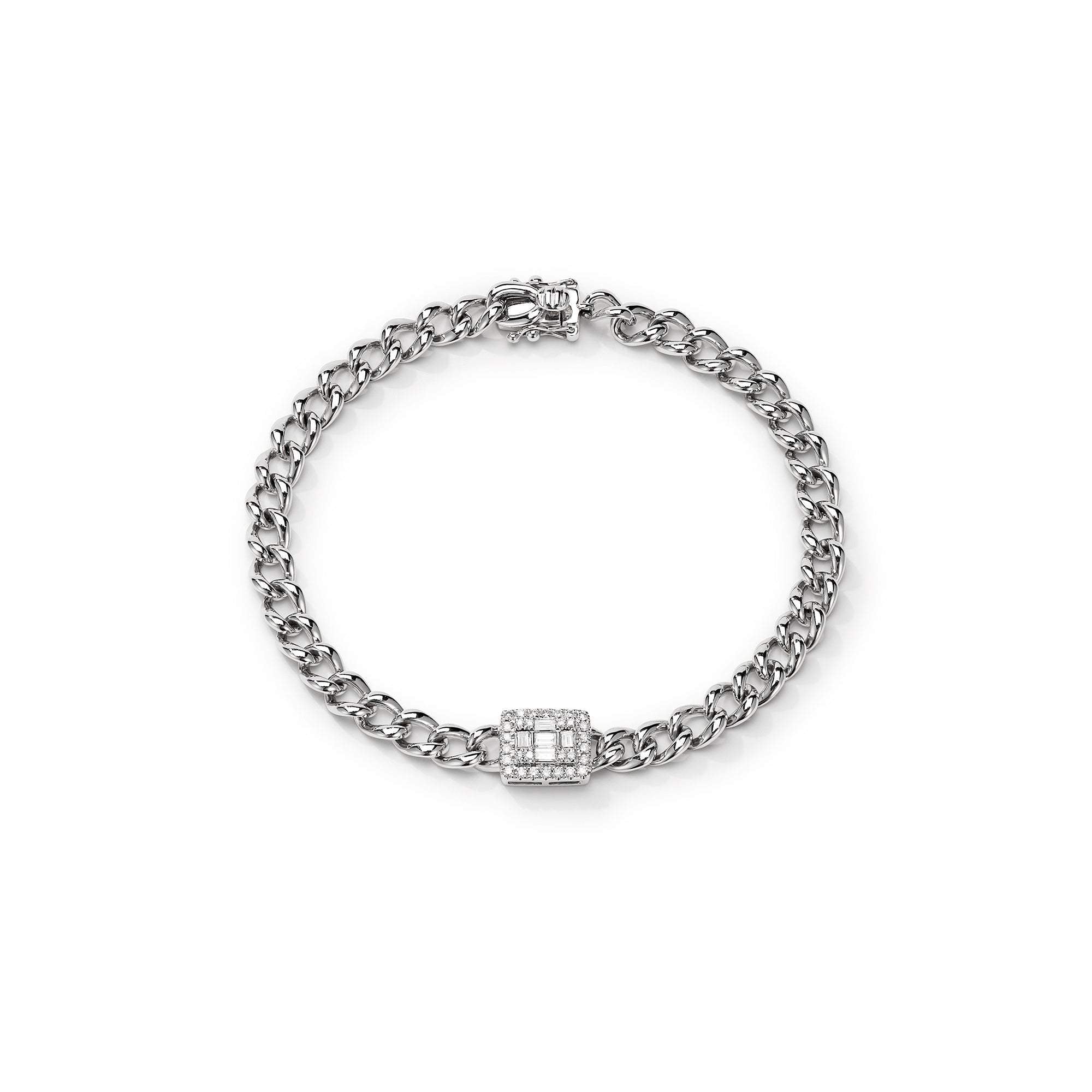 Baguette Charm Diamond Bracelet