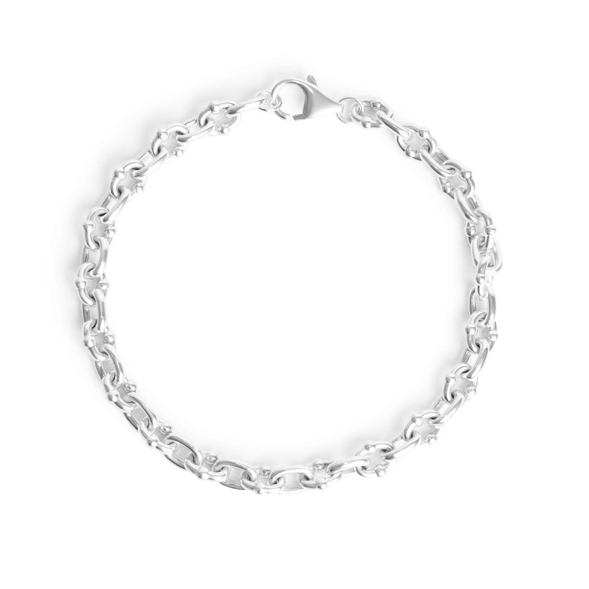 Thick Silver Umlaut Link Bracelet