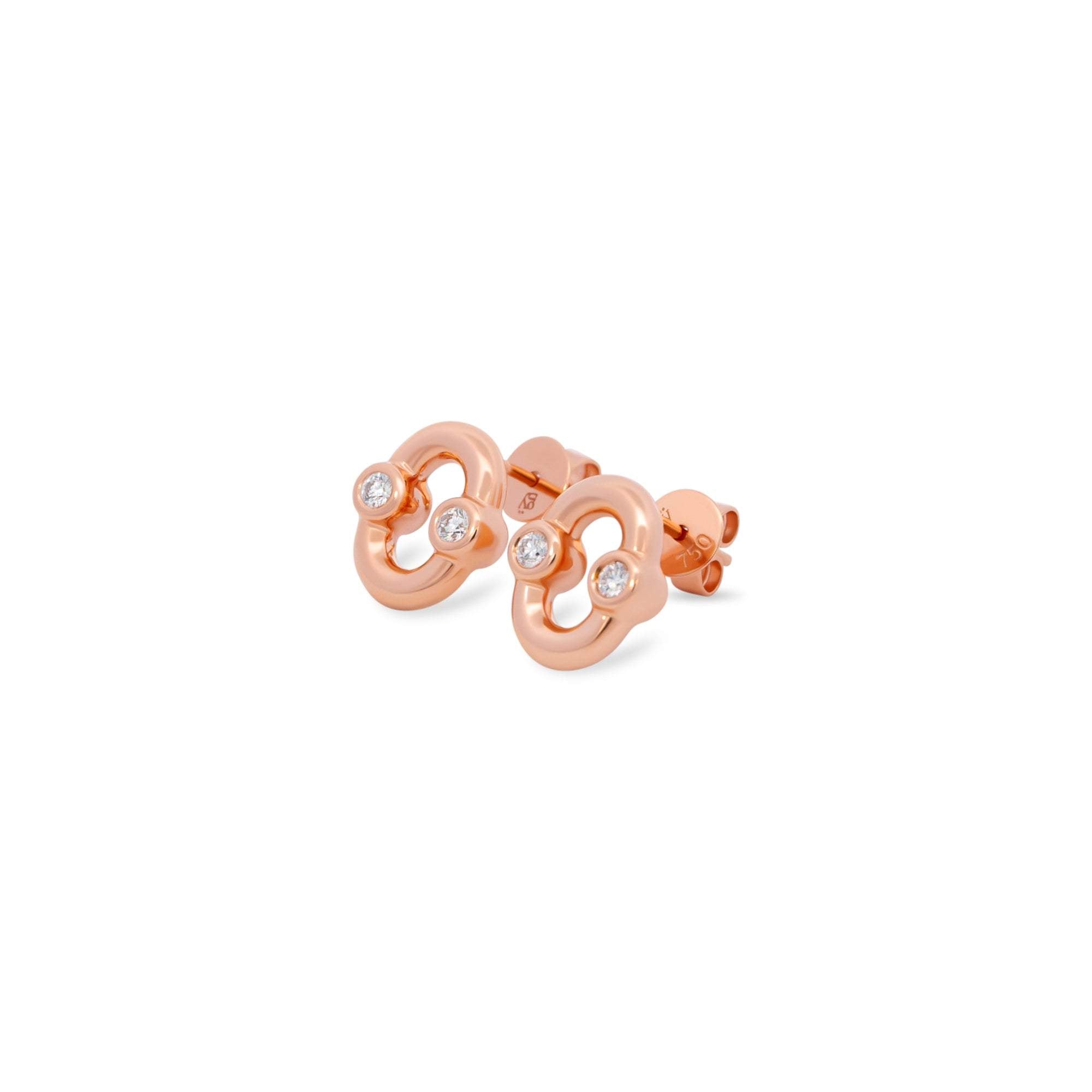 Umlaut Diamond Detail Stud Earrings