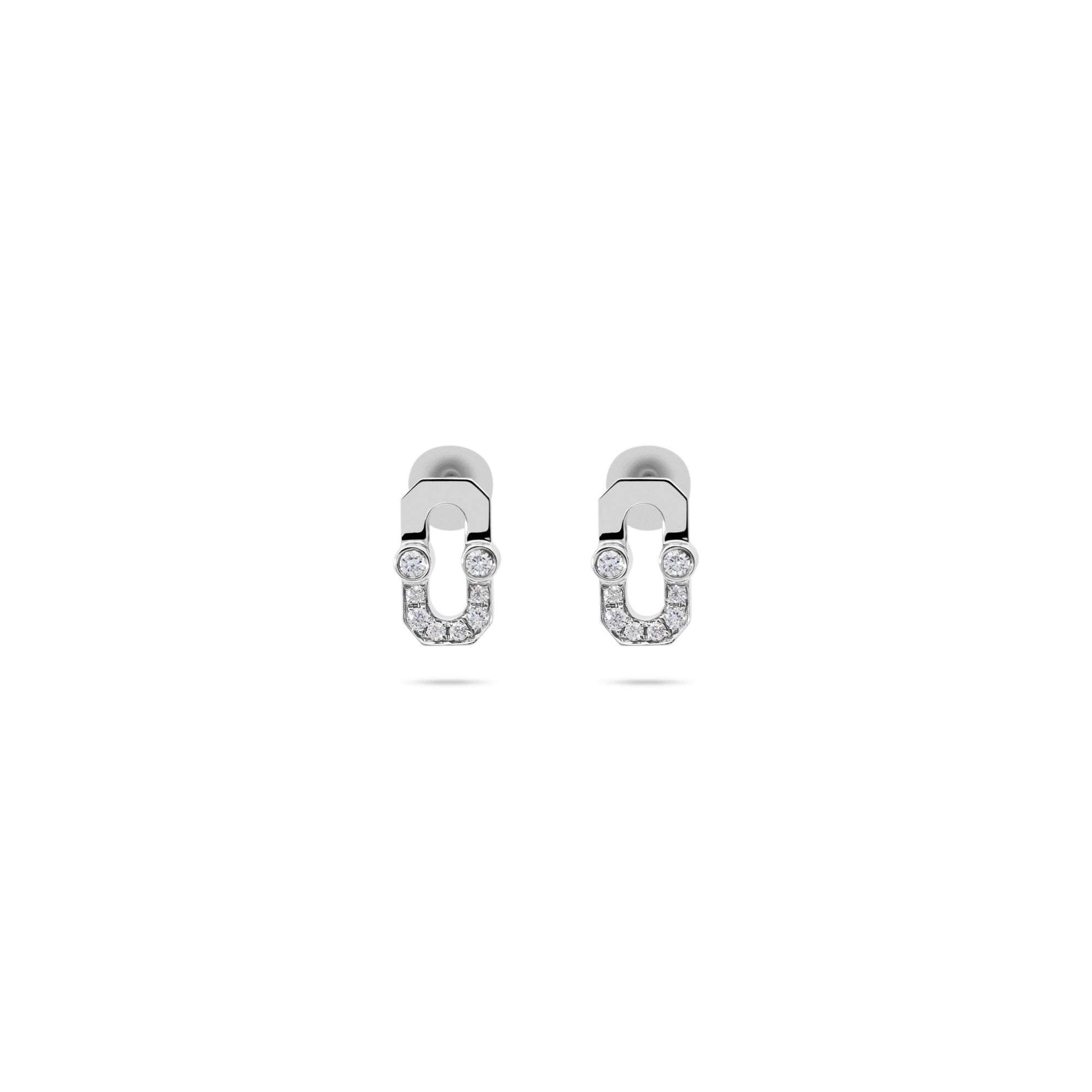 Varsity Umlaut Half Diamond Stud Earring