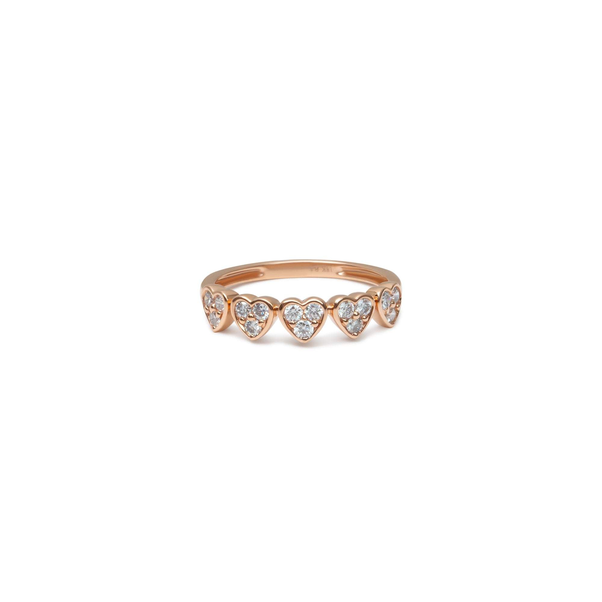 5 Heart Diamond Ring