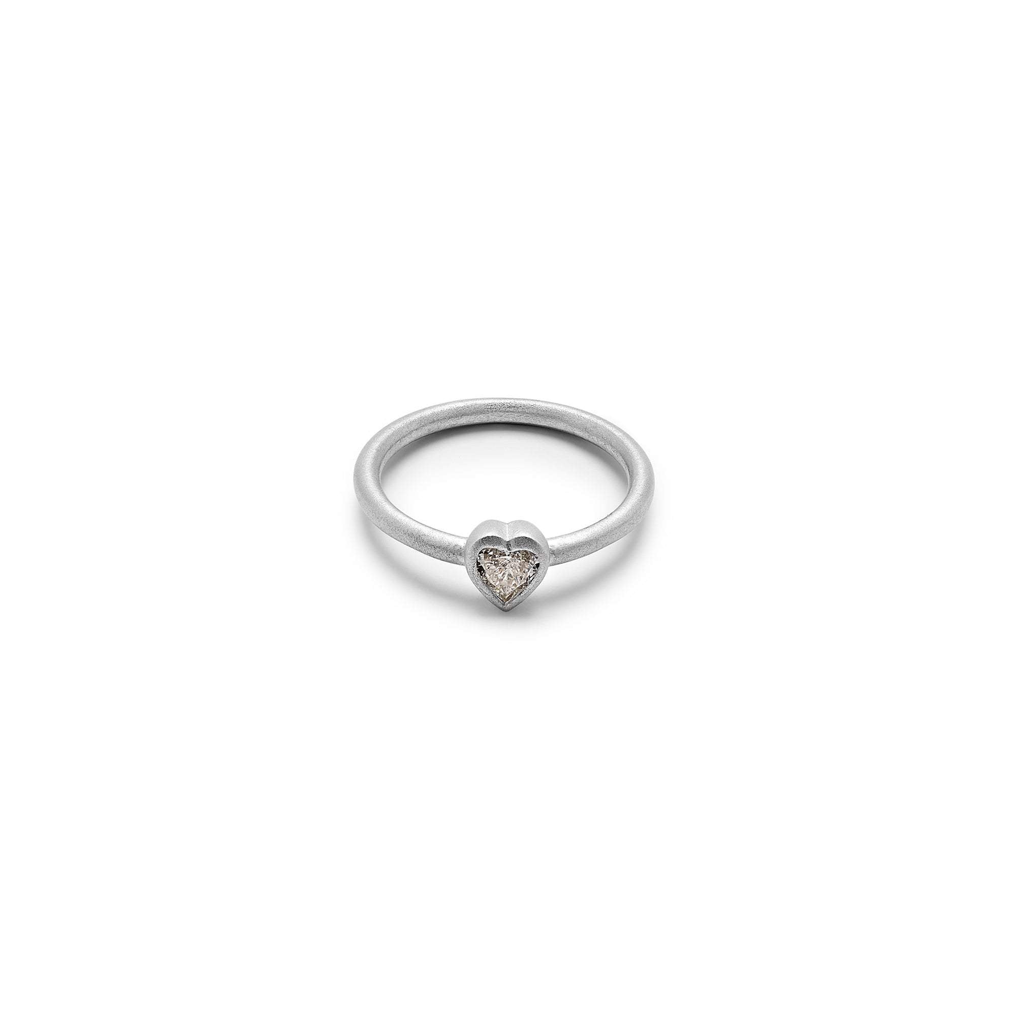 White Gold Diamond Heart Ring