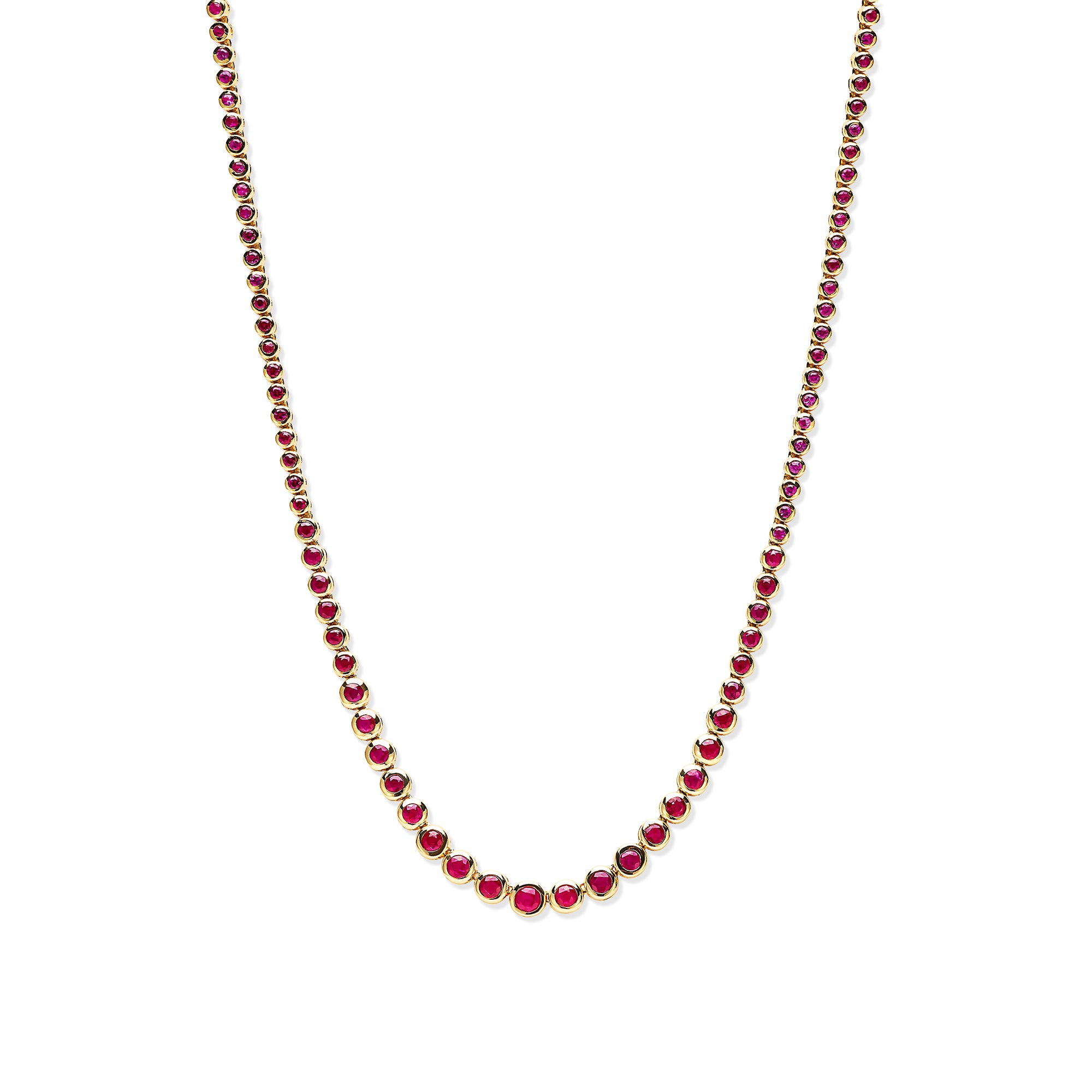 Ruby Colored Stone Necklace