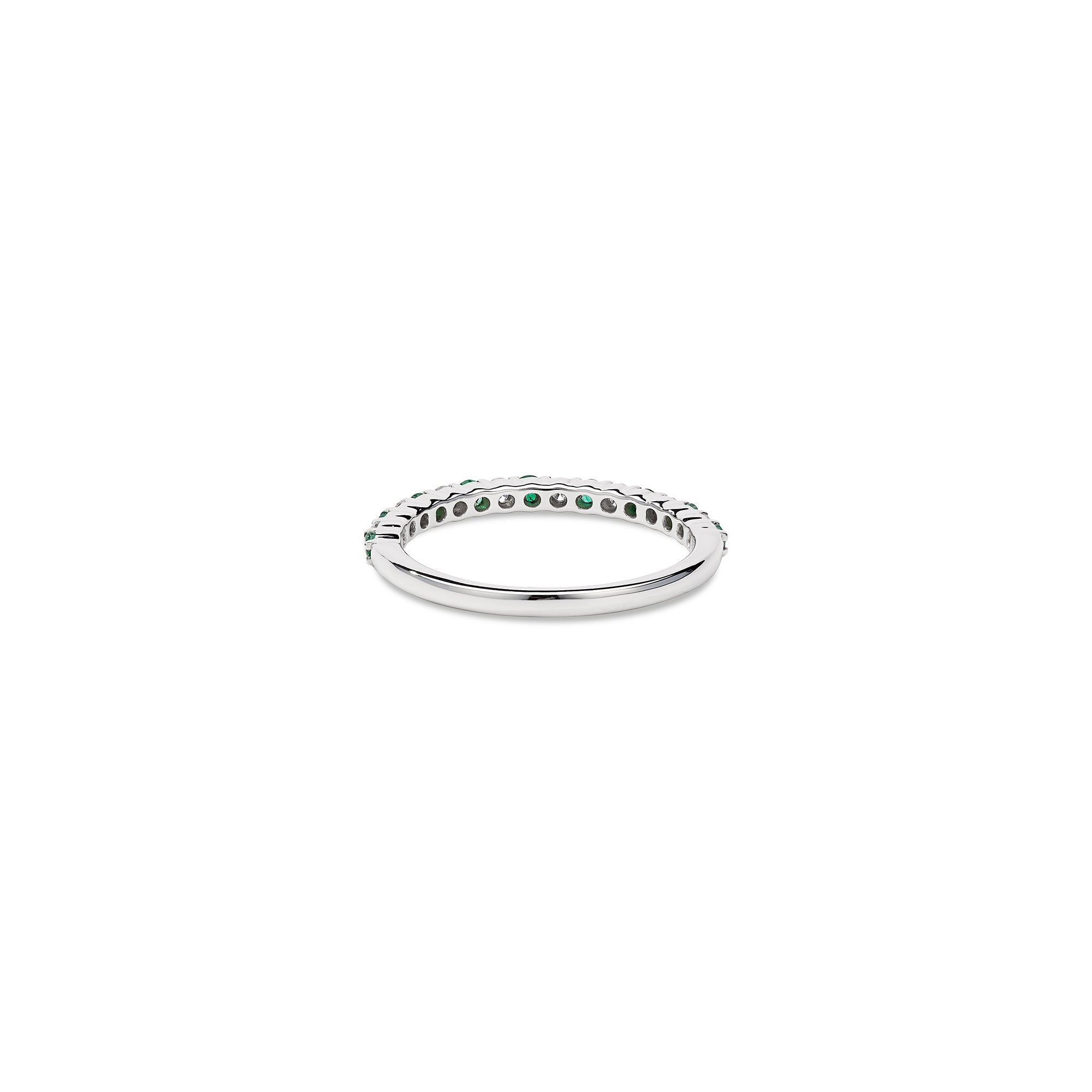 Half Diamond Emerald Eternity Ring