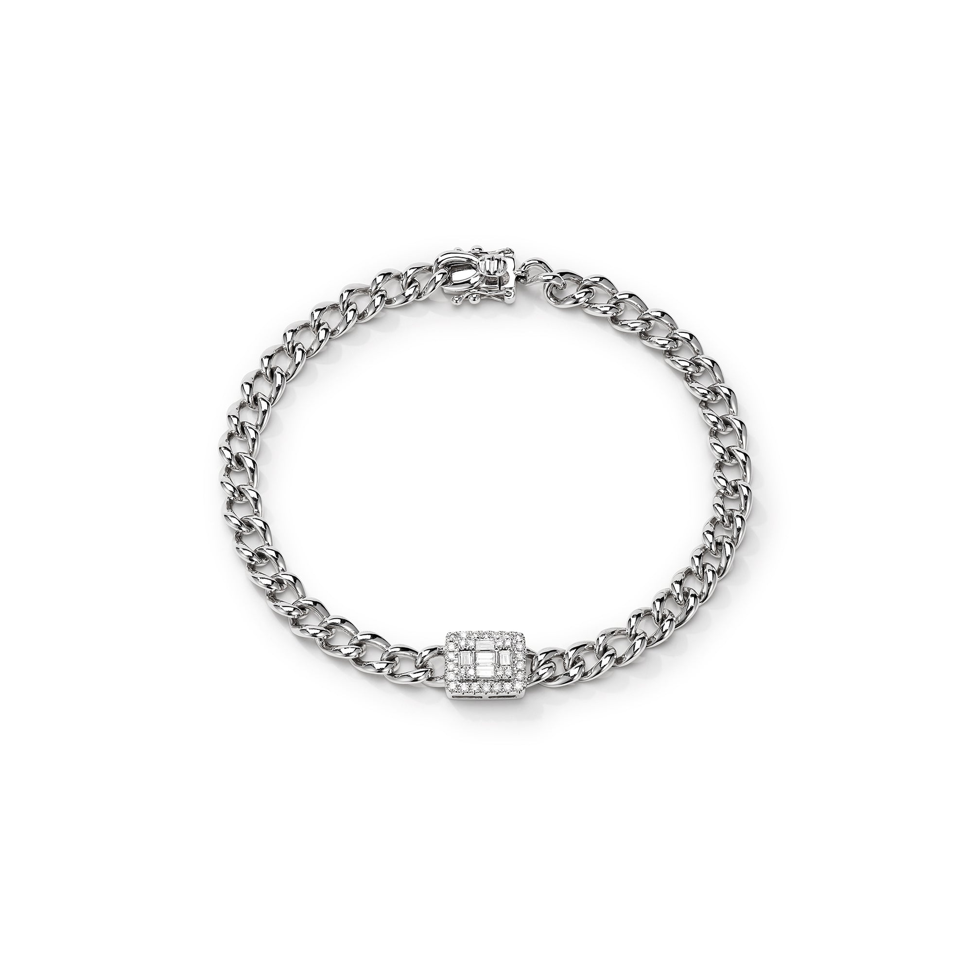 Baguette Charm Diamond Bracelet