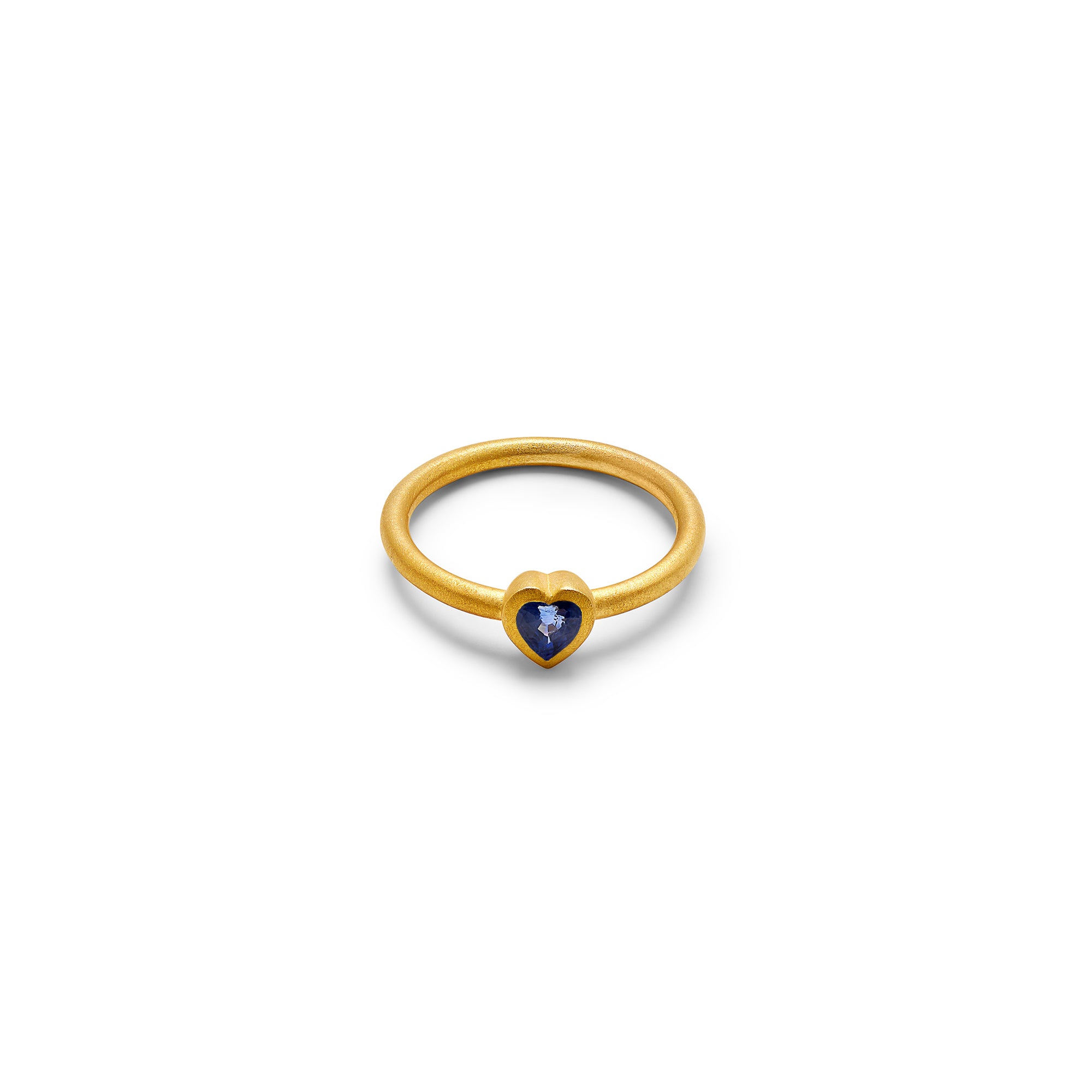 Yellow Gold Sapphire Heart Ring