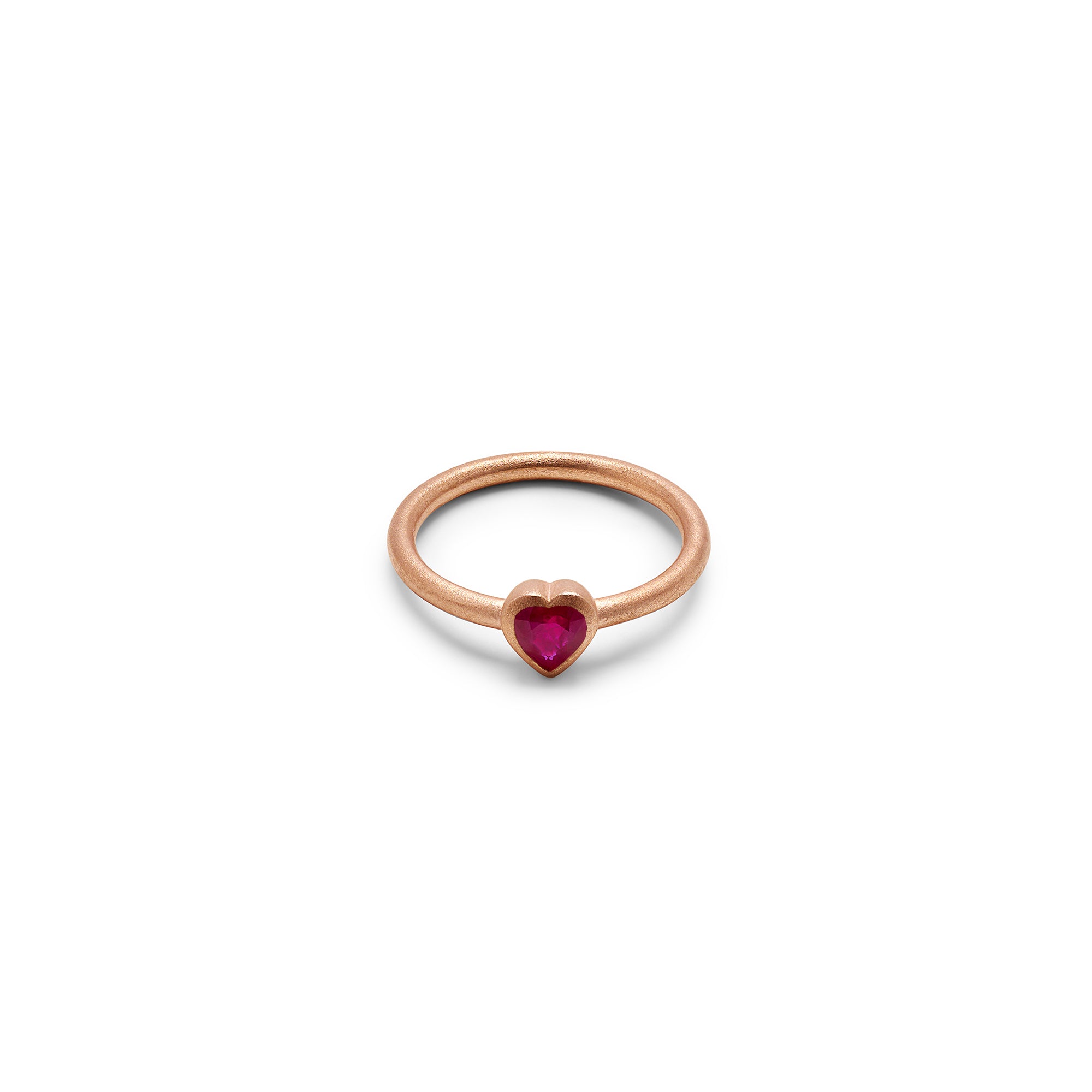 Rose Gold Ruby Heart Ring